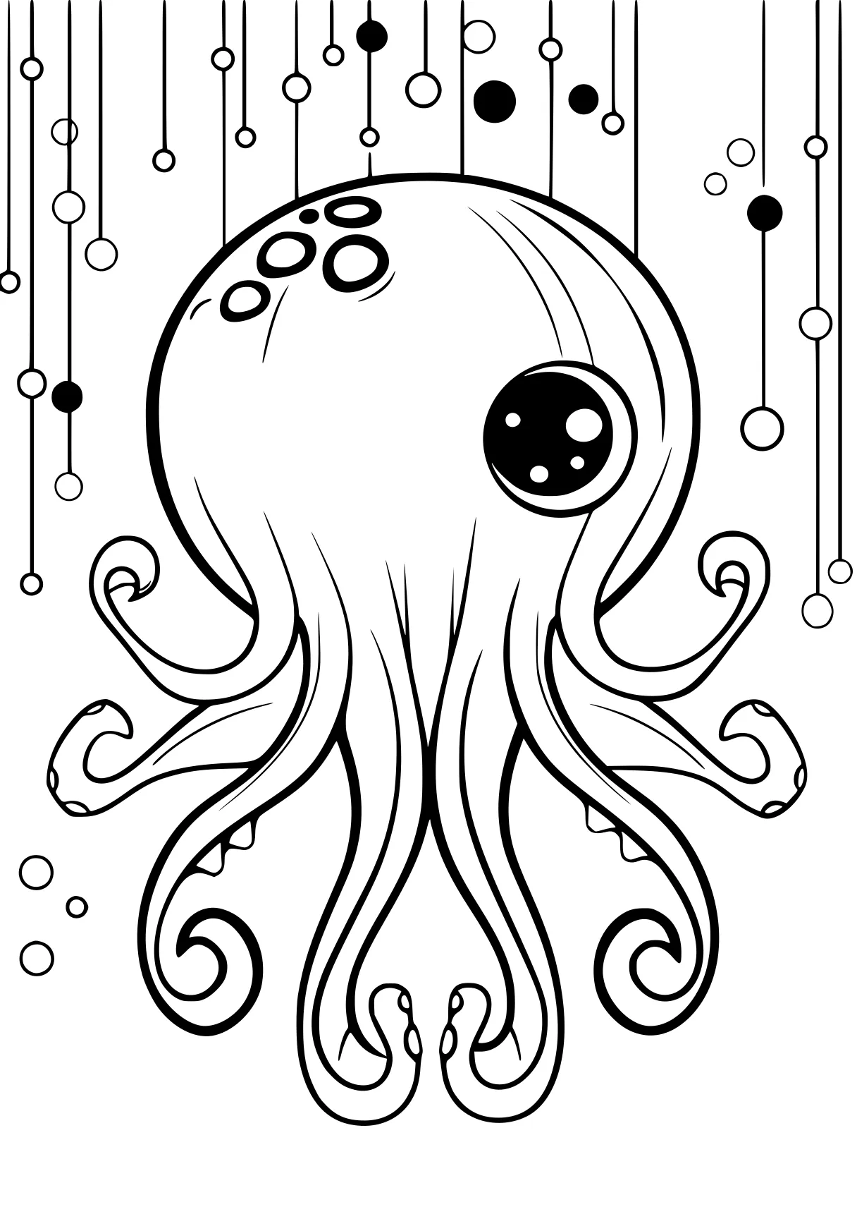 bluey colouring pages octopus, jellyfish, illustrator, free coloring page downloads