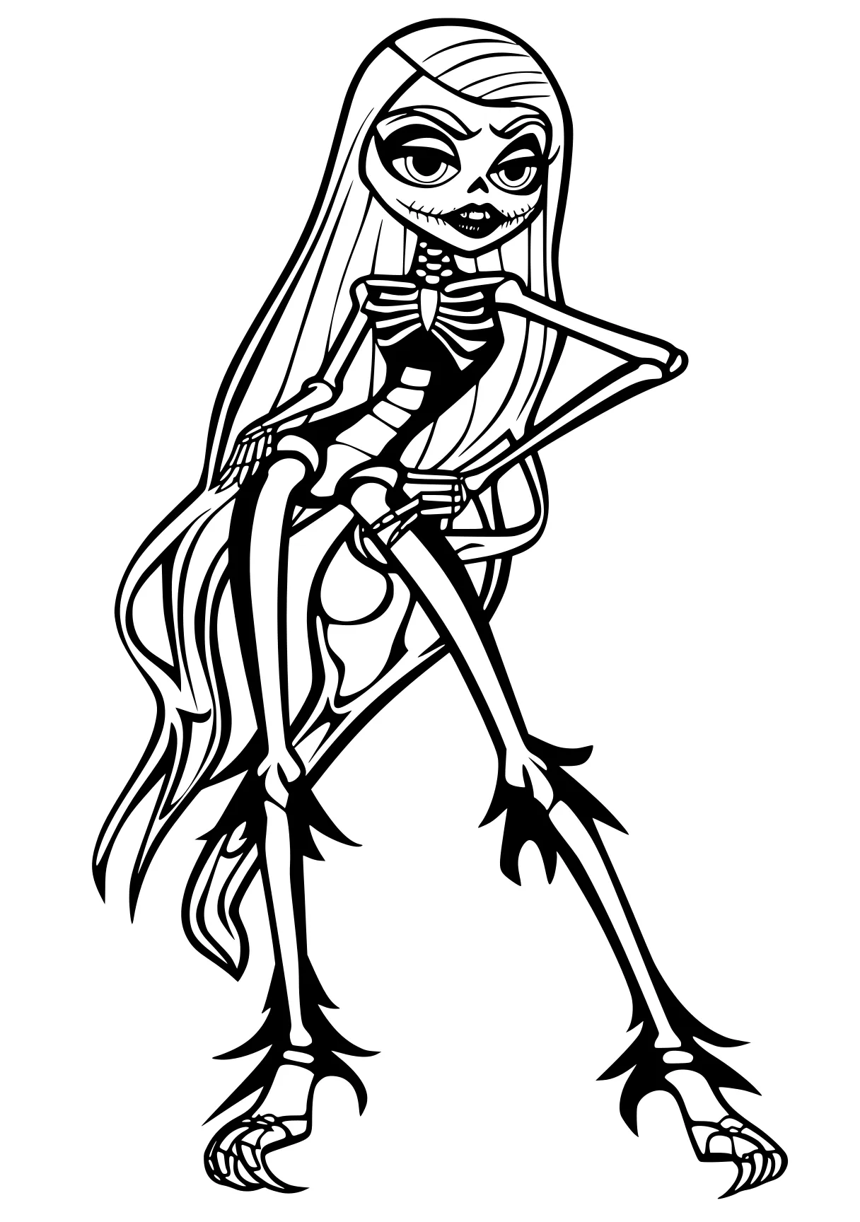 monster high coloring page skellington, skeleton, widow, witchy, addams, free downloads