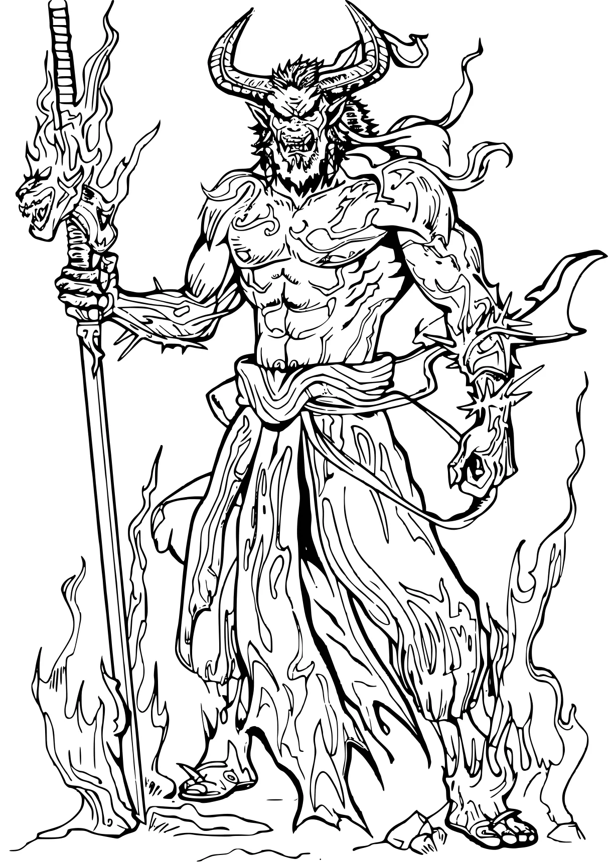 demon slayer coloring page kaido, pencils, elemental, hercules, fireman, free downloads