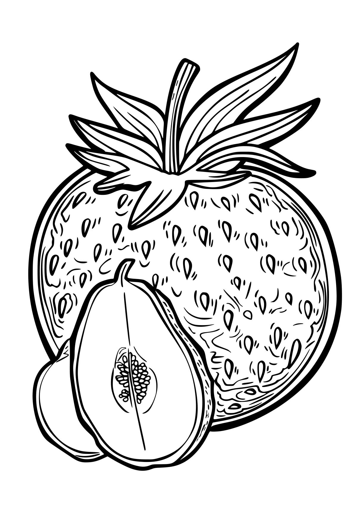 fruit coloring page vegetable, pineapple, apple, fruit, acorn, free downloads