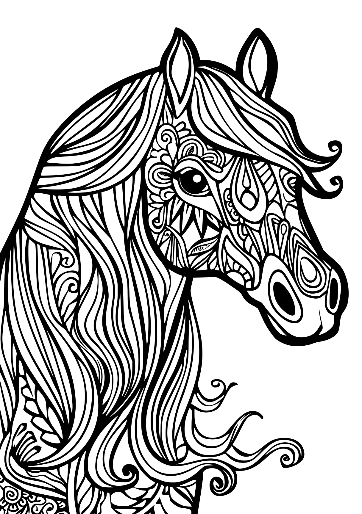 horse printable coloring pages horse, unicorn, pony, free page downloads