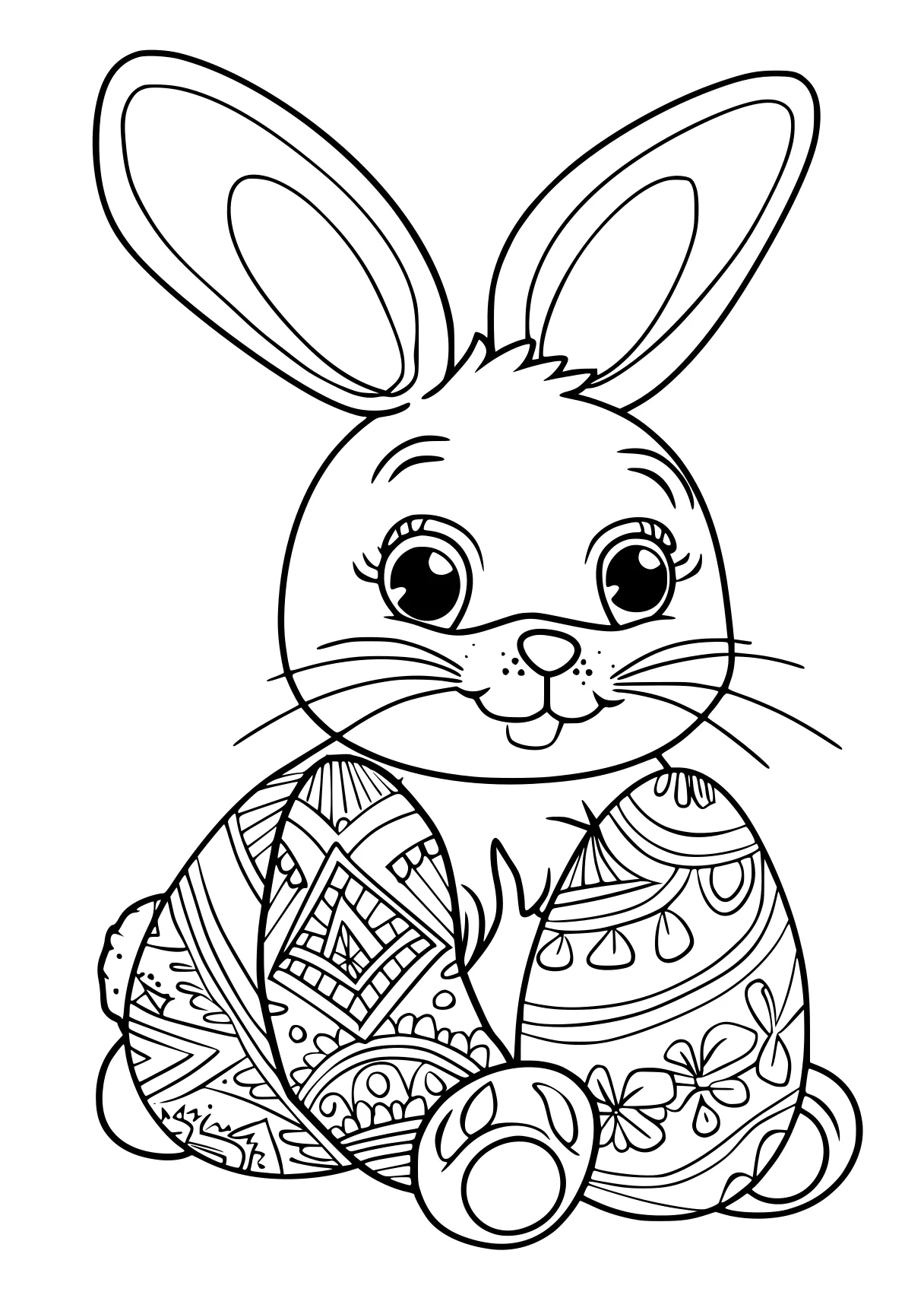 free coloring pages easter, rabbit, bunny, illustrator, page downloads