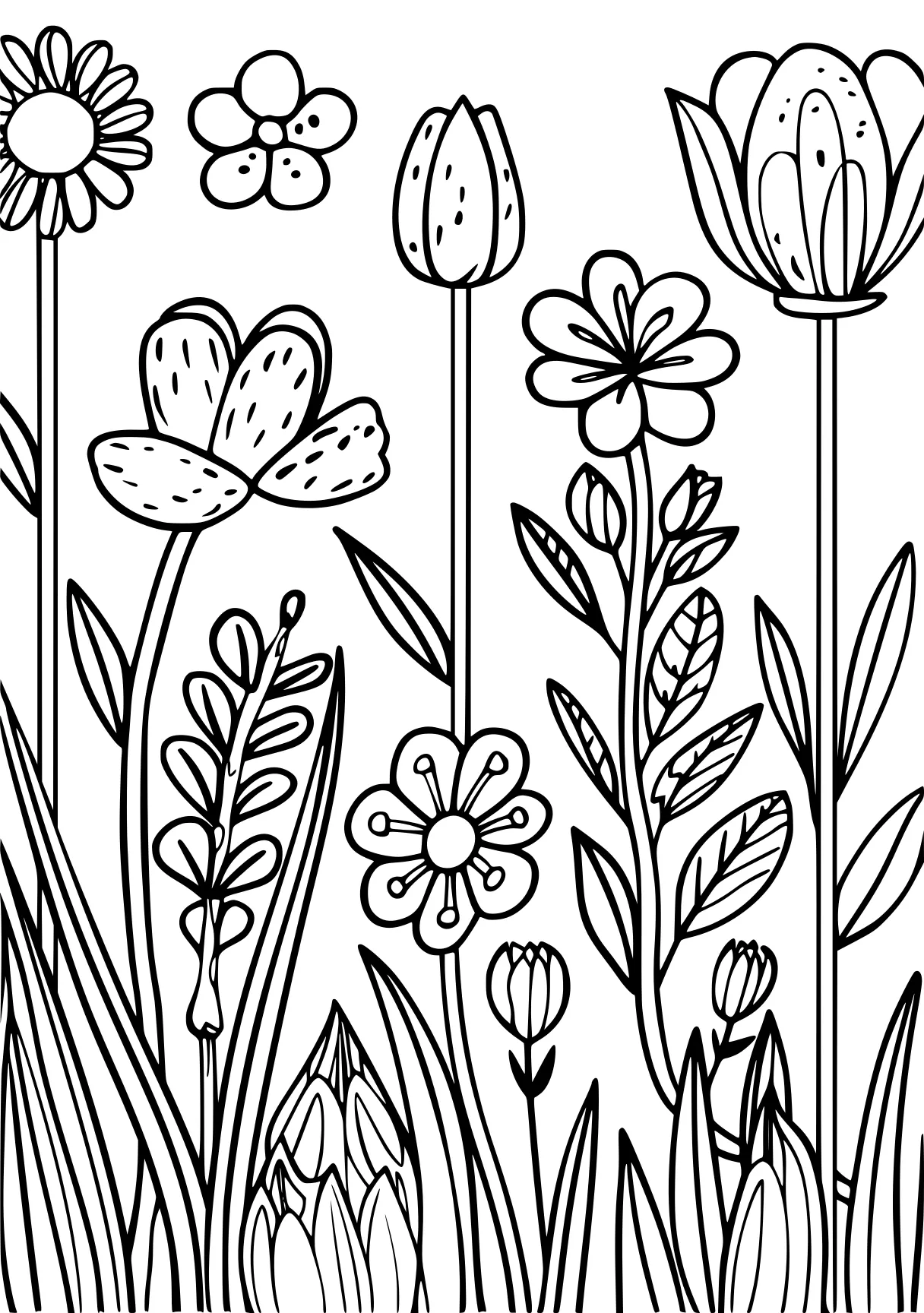 spring coloring, plants, colouring, pattern, free page downloads