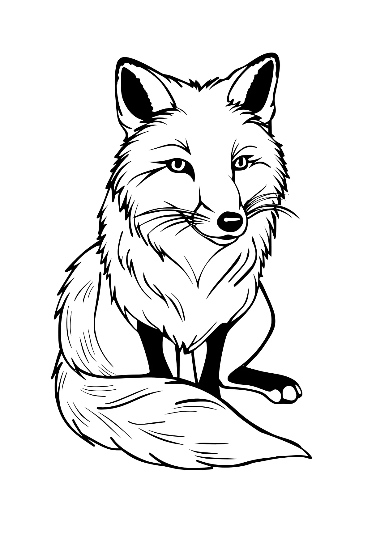 fox coloring page fox, wolf, foxy, foxes, husky, free downloads