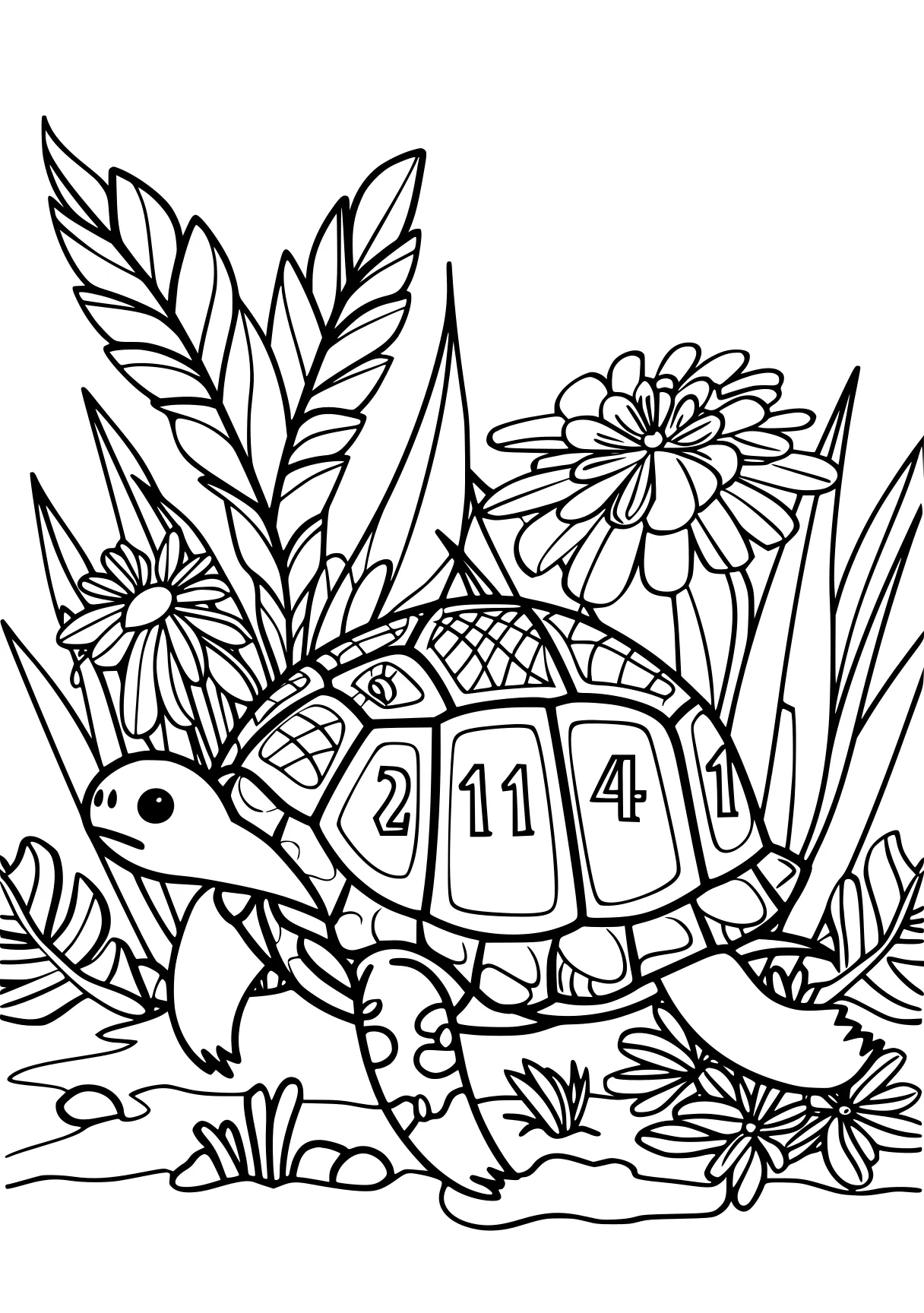 number coloring pages, turtle, ankylosaurus, turtles, free page downloads