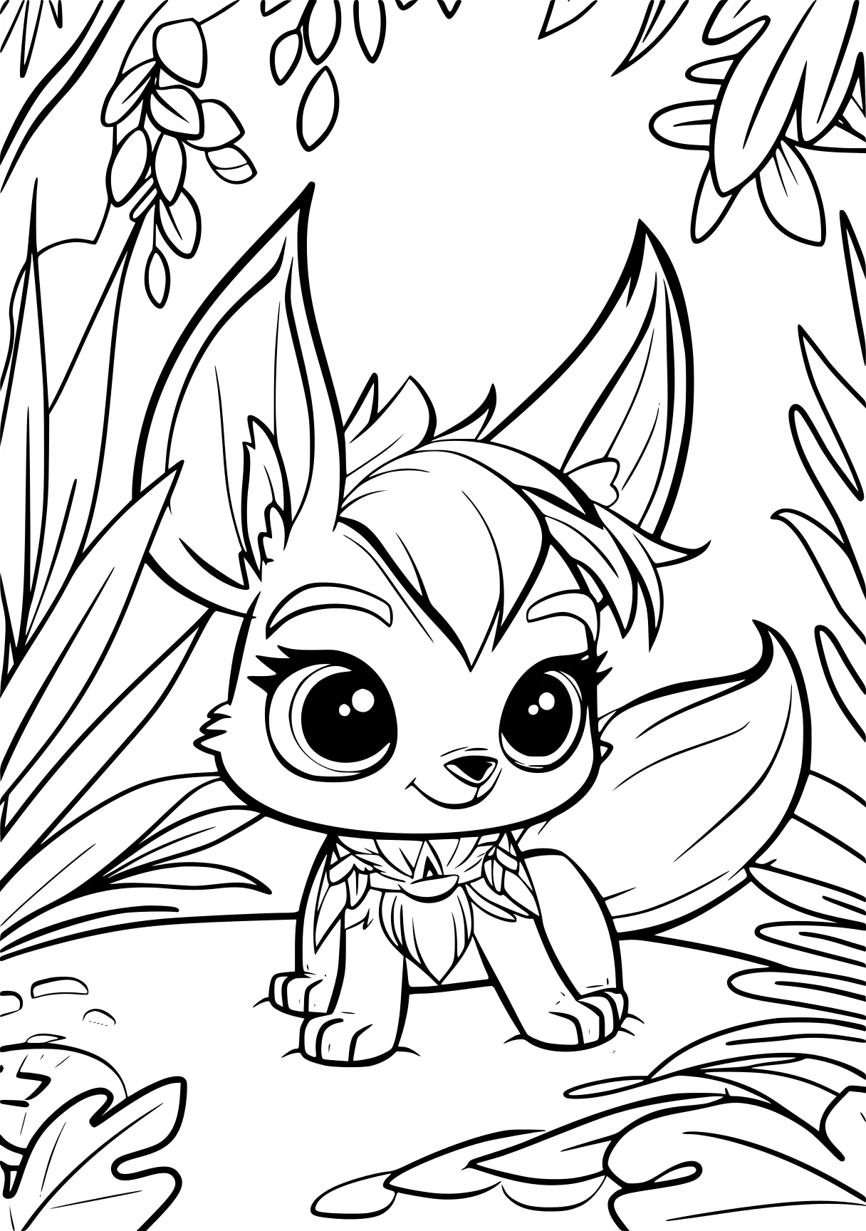 lol color pages eevee, bat, scorbunny, chibi, sylveon, free coloring page downloads