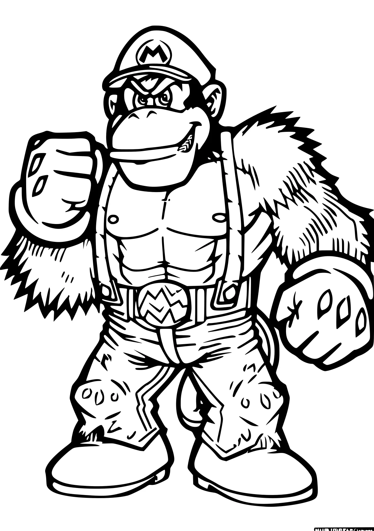 mario bros coloring pages gorilla, kong, bowser, monkey, bigfoot, free page downloads