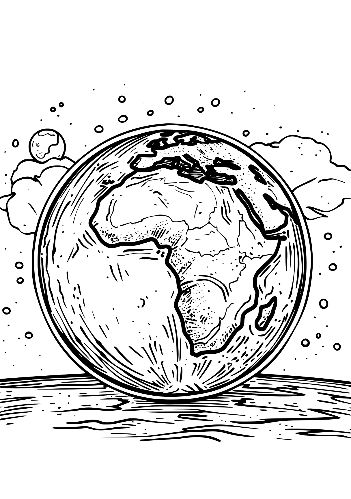 earth coloring globe, earth, world, bubble, komodo, free page downloads