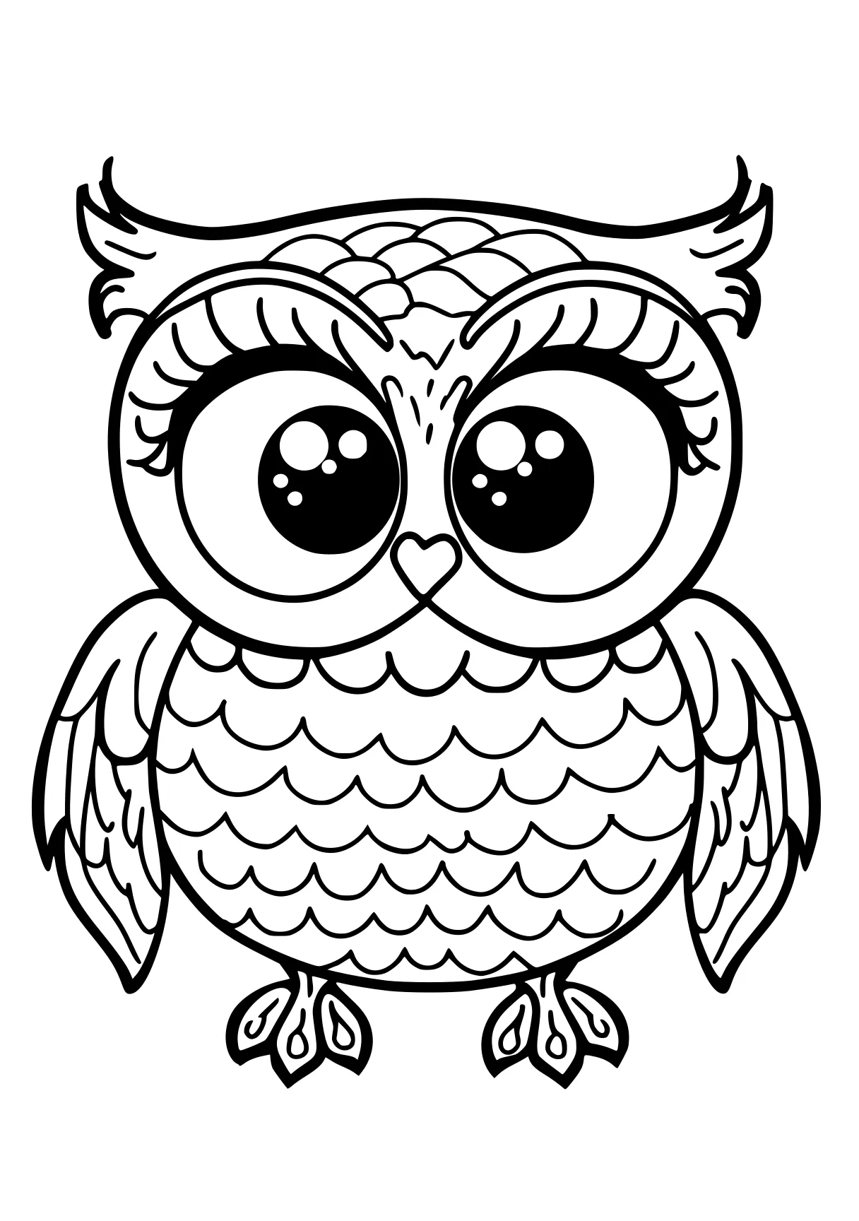 easy to color coloring pages owl, illustrator, swift, free page downloads