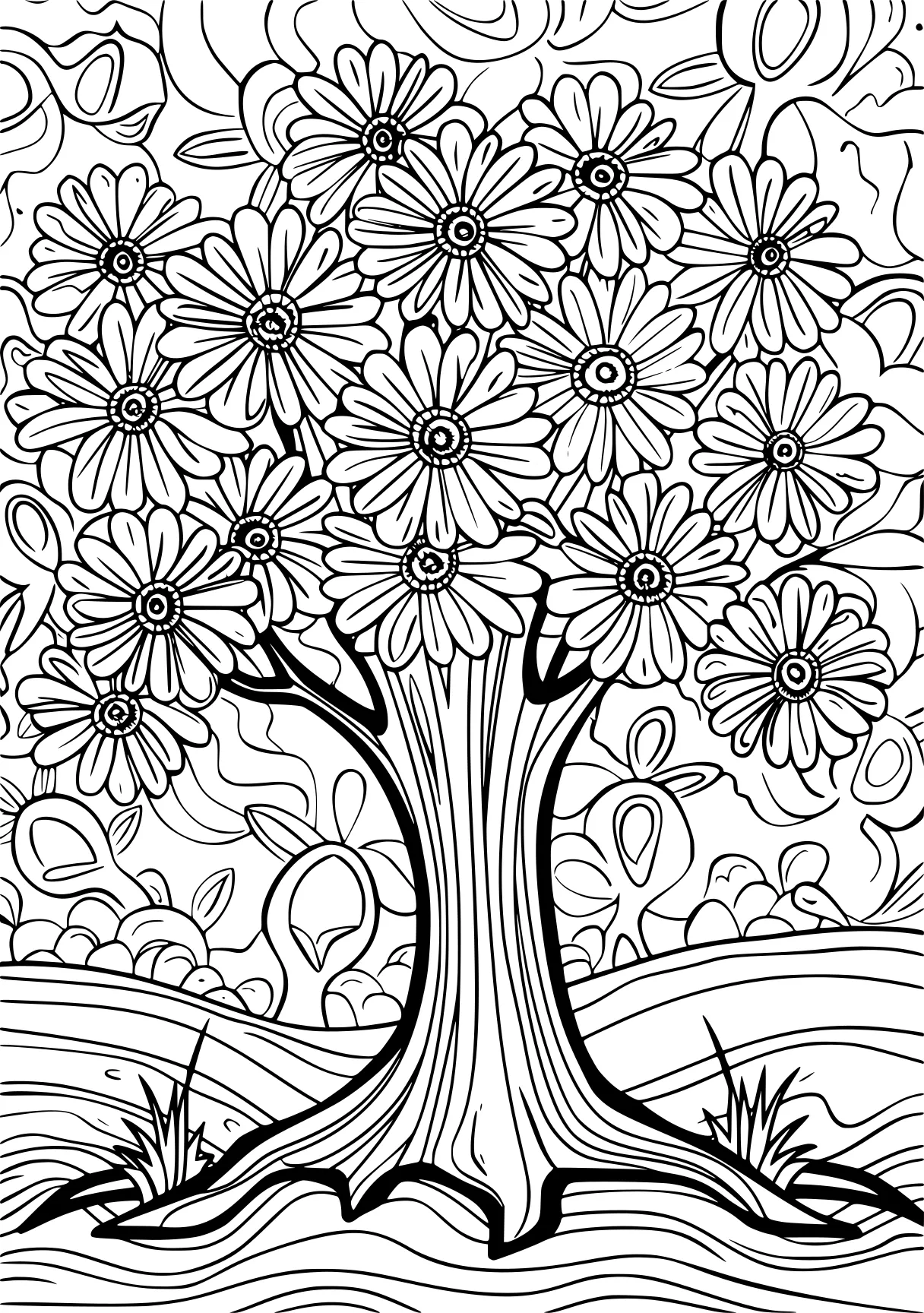 free coloring games, zentangle, tree, trees, page downloads