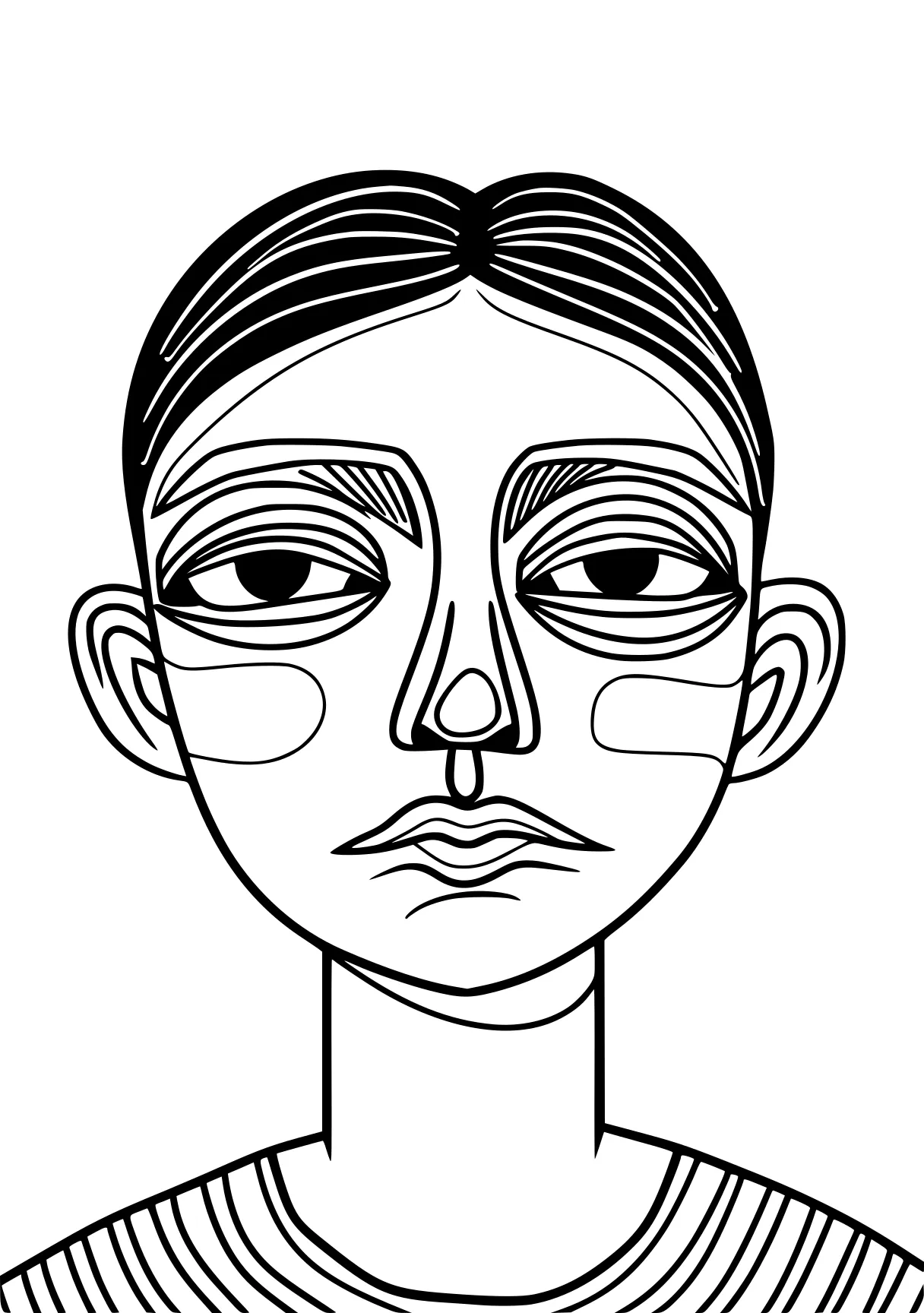 coloring pages of people face, illustrator, woman, mask, avatar, free page downloads