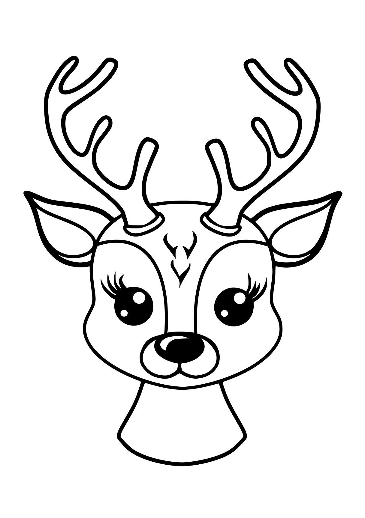 online coloring pages deer, bambi, rudolph, reindeer, moose, free page downloads