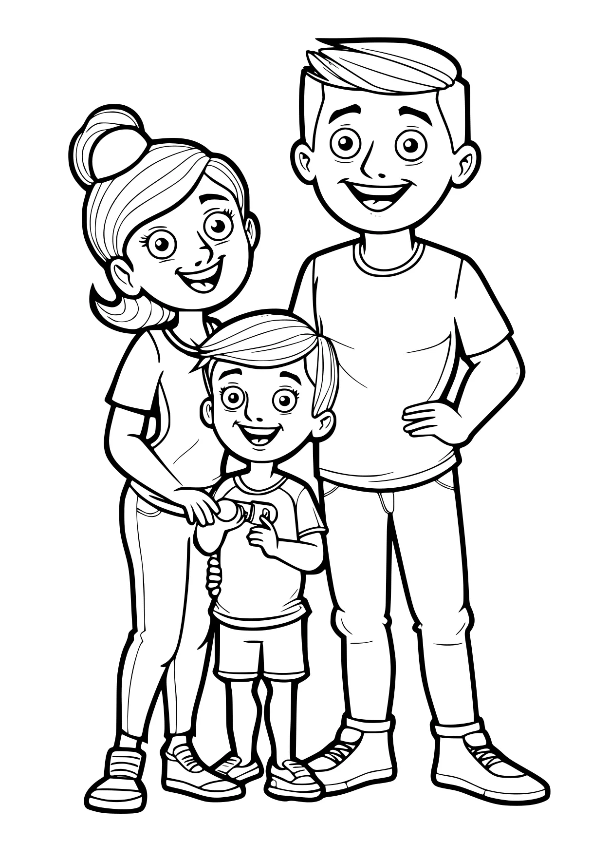 family coloring page, children, kids, family, free downloads