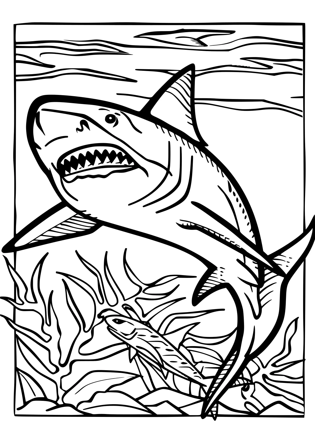 shark coloring sheet shark, sharks, megalodon, free page downloads