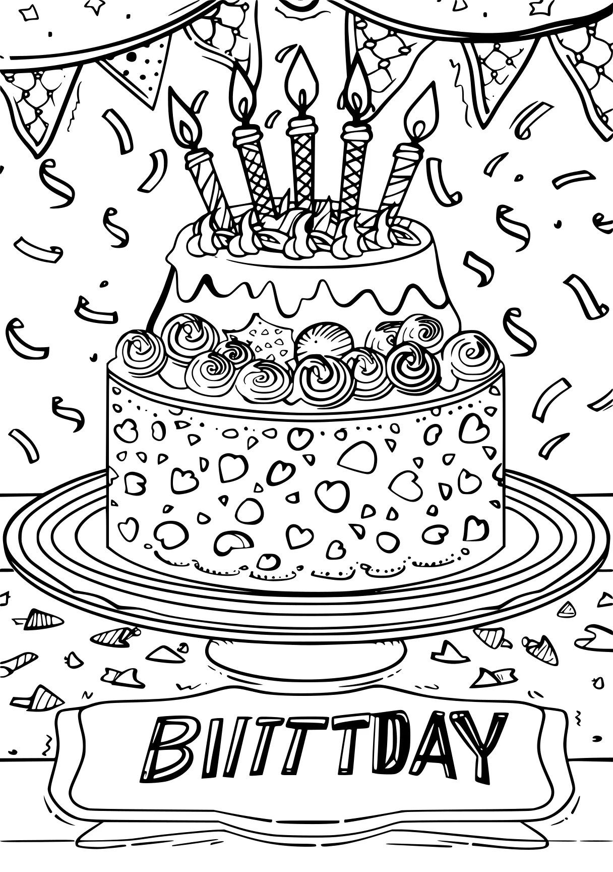 happy birthday coloring sheet birthday, cake, printables, free page downloads