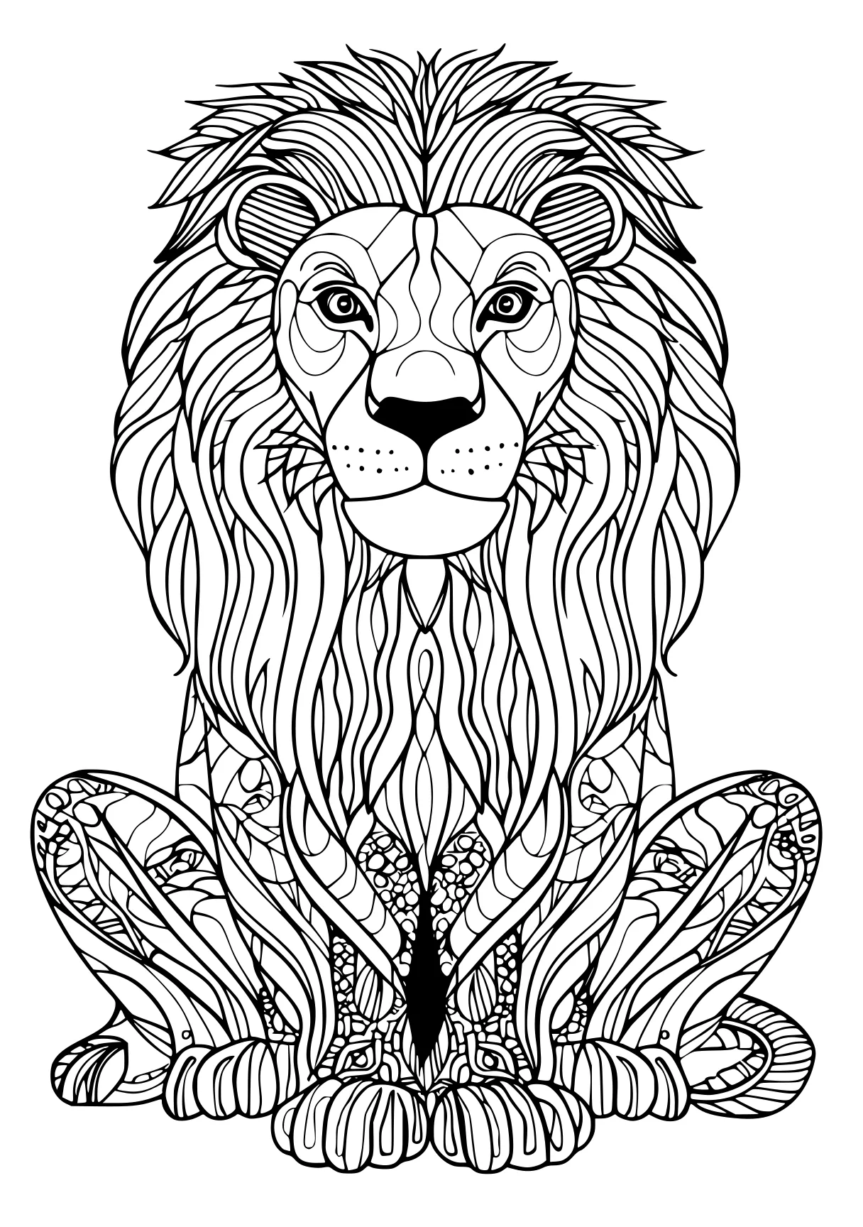 lion coloring pages lion, lions, zentangle, free page downloads