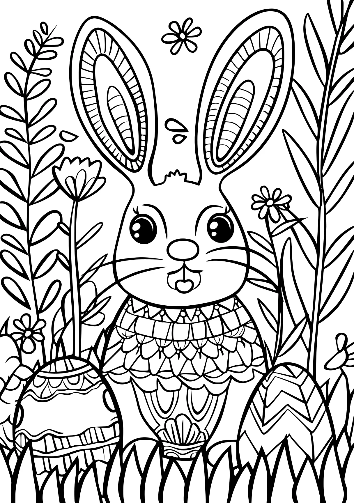 free coloring book pages, bunny, rabbit, colouring, page downloads