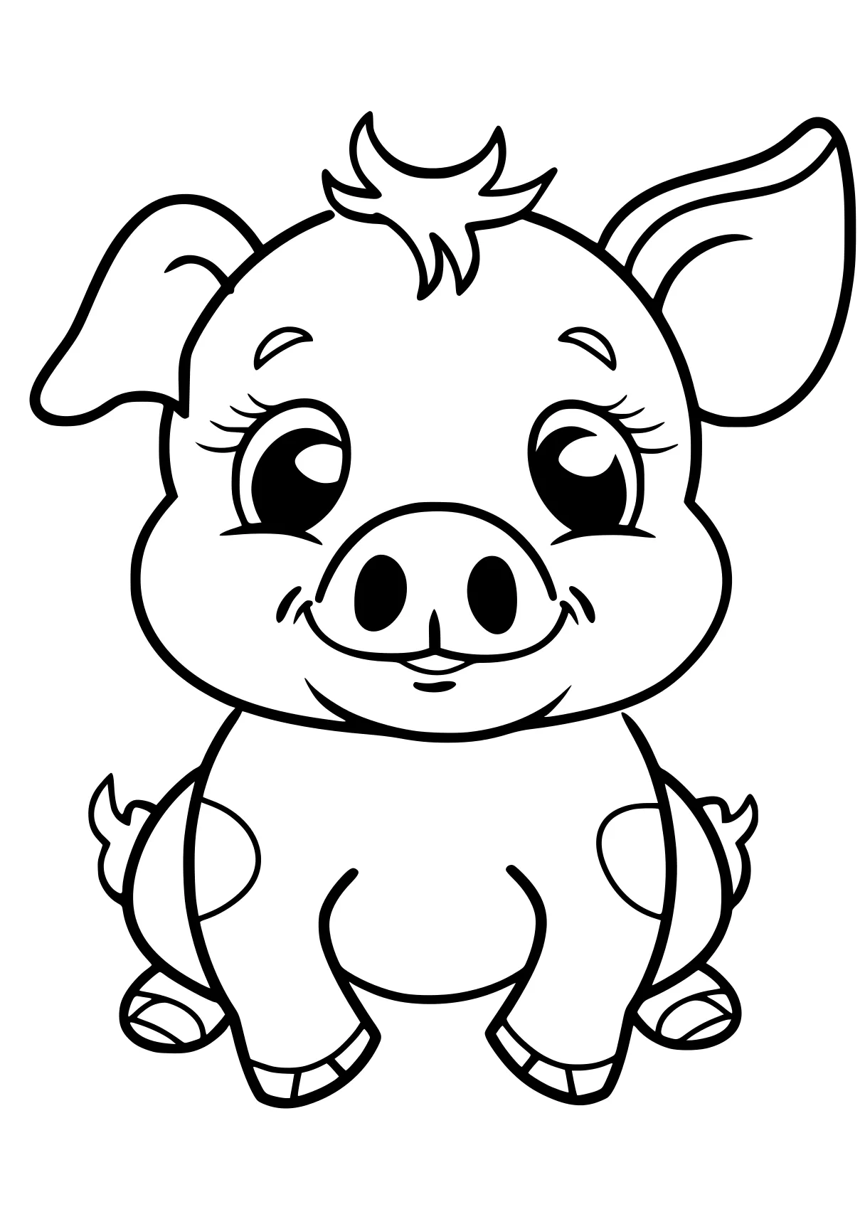 cute coloring pages printable piglet, pig, piggy, peppa, cow, free page downloads