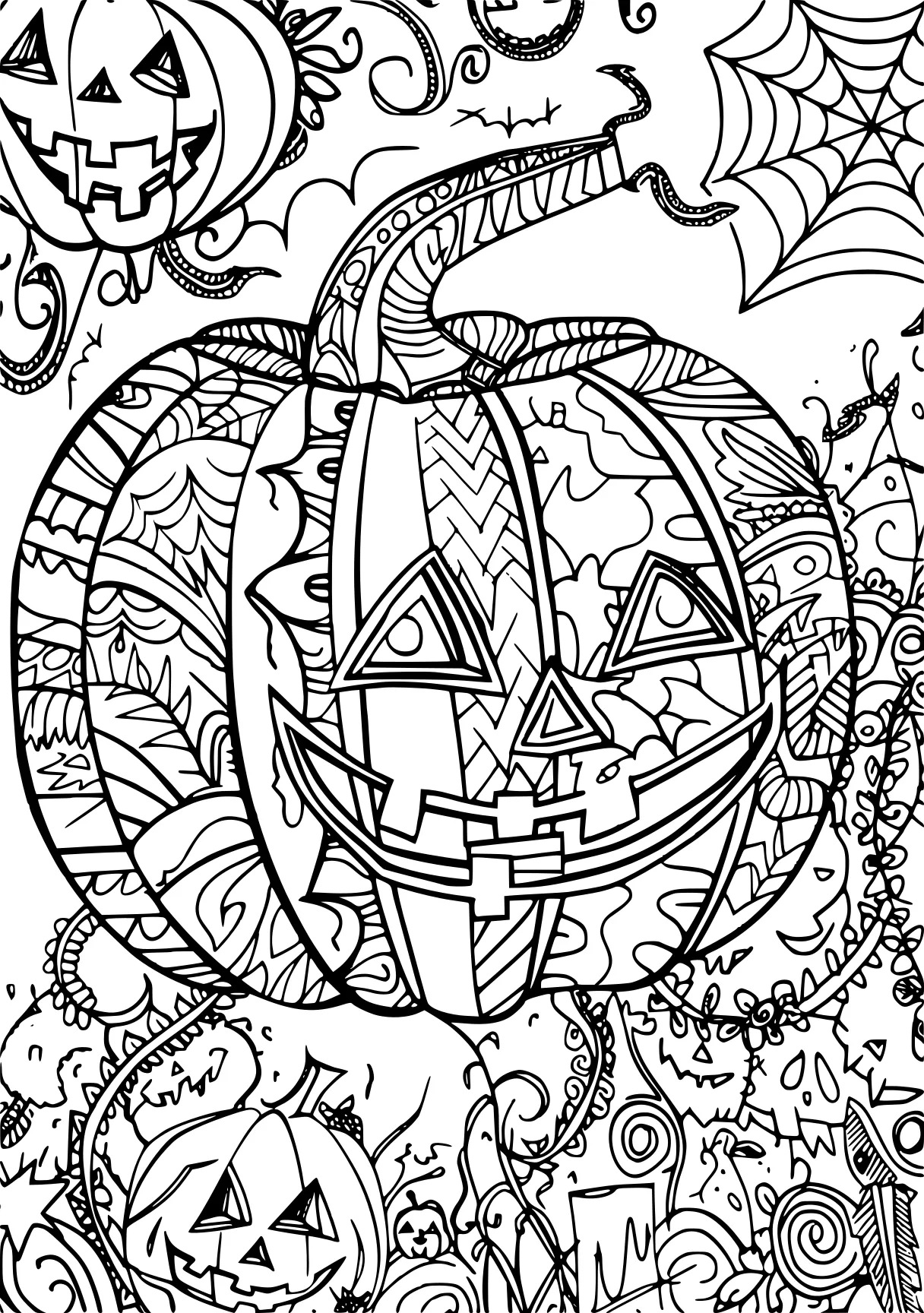 coloring pages for adults halloween, zentangle, pumpkin, colouring, free page downloads