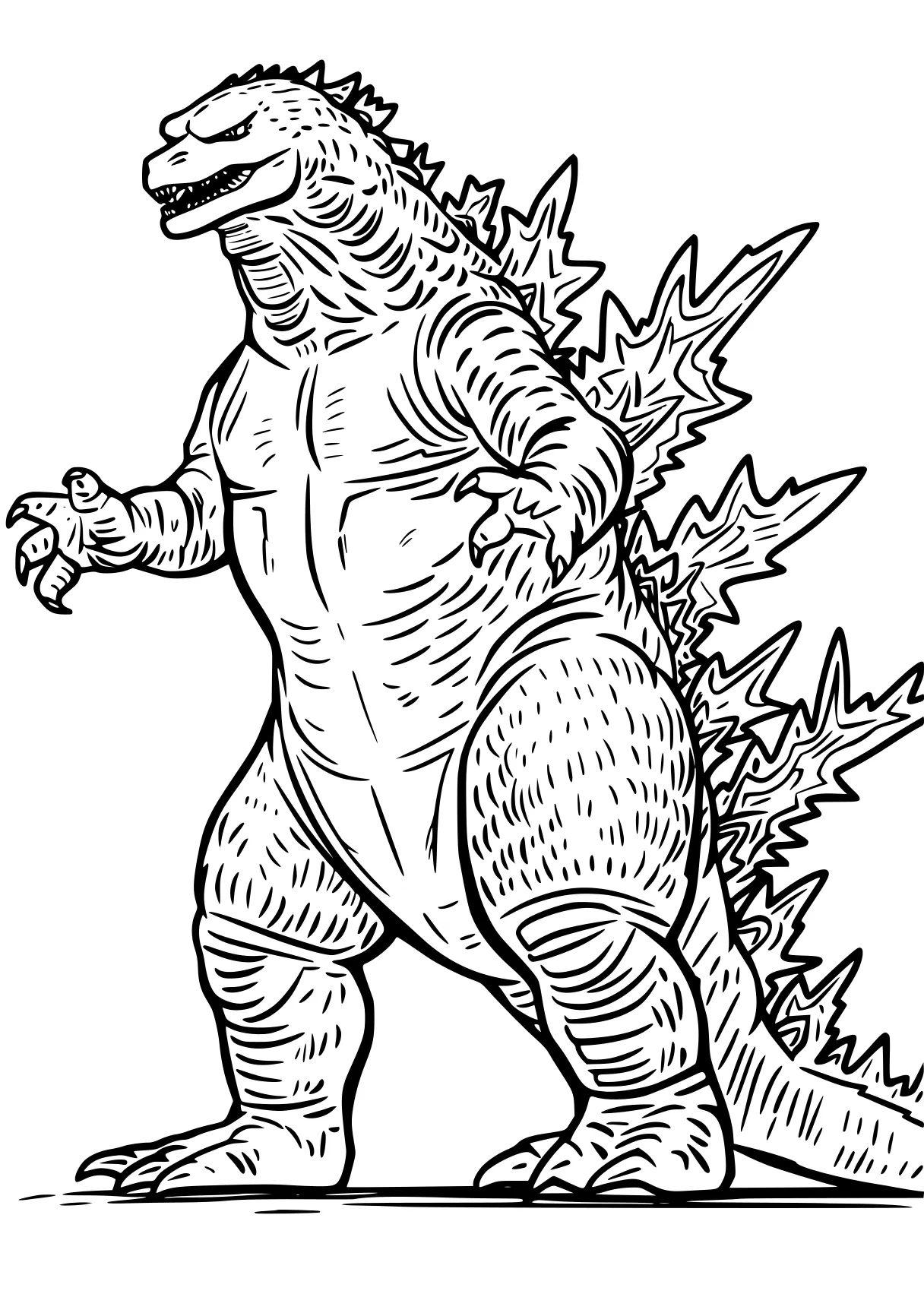 printable coloring sheets godzilla, tyrannosaurus, triceratops, carnotaurus, mechagodzilla, free page downloads