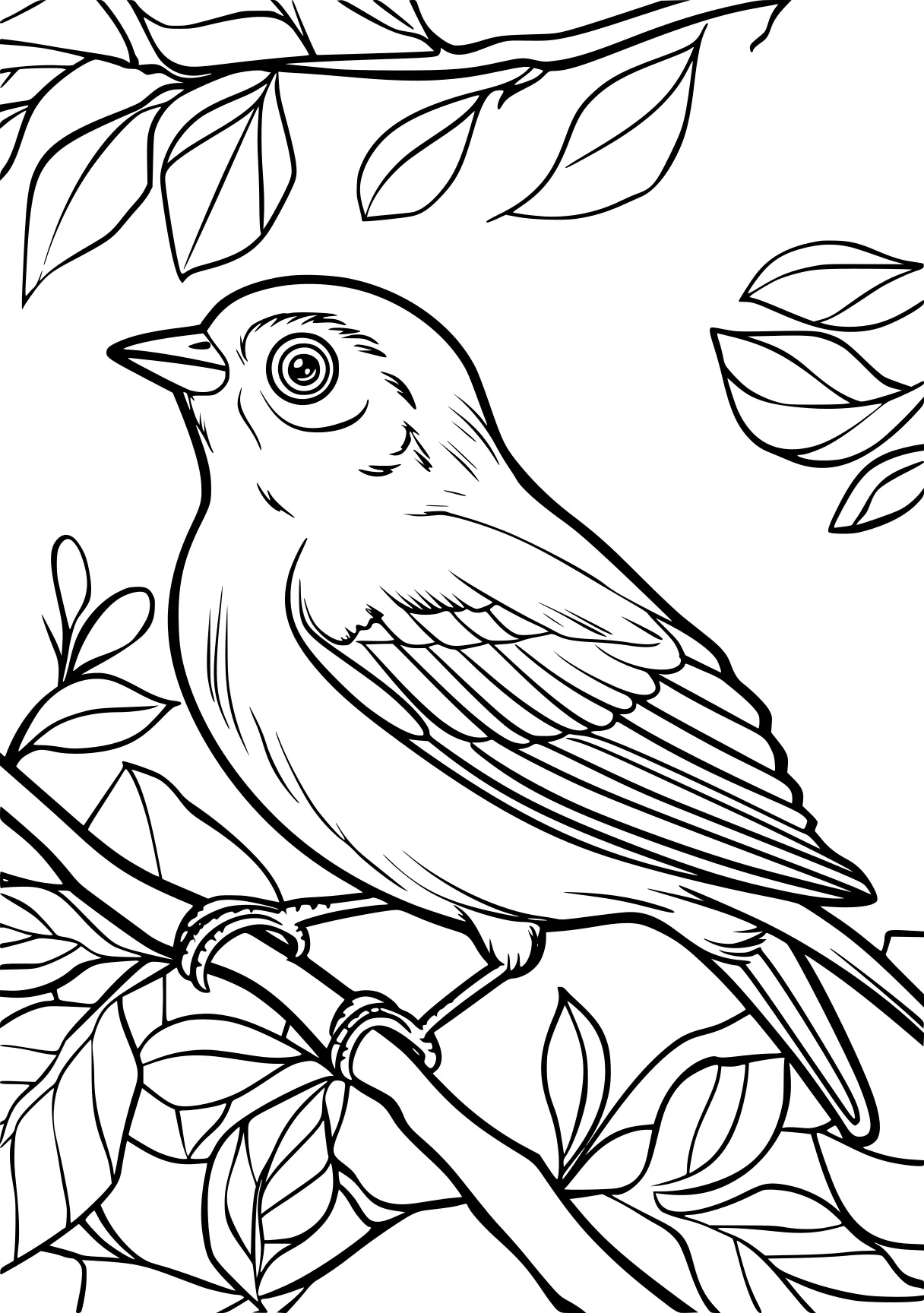 bird coloring pages, KIDS page for kids style of book, empty background, super thick black vector lines, and white, Black-and-white Bold Outlined Thick-lined Flat 2D, Simple, Clean, Cartoonish, Unfilled, Solid, Playful  shading shadow text fonts letters watermark words typography slogans strokes sketch signature gray grey dither dithering grayscale 70:99