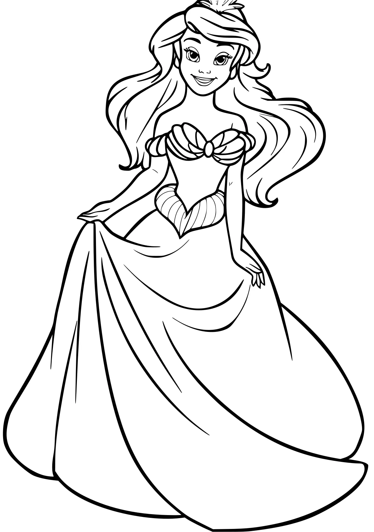 ariel coloring page rosalina, princess, rapunzel, jasmine, diana, free downloads