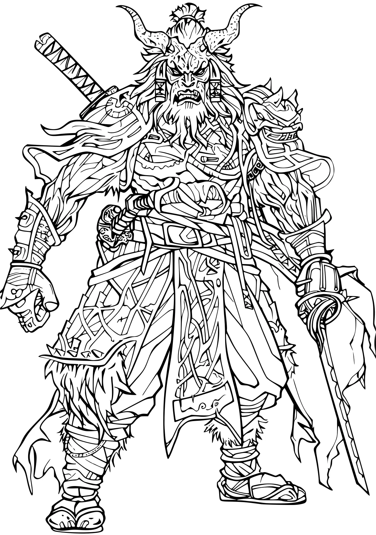 demon slayer colouring pages knight, kaido, ranger, pencils, warrior, free coloring page downloads