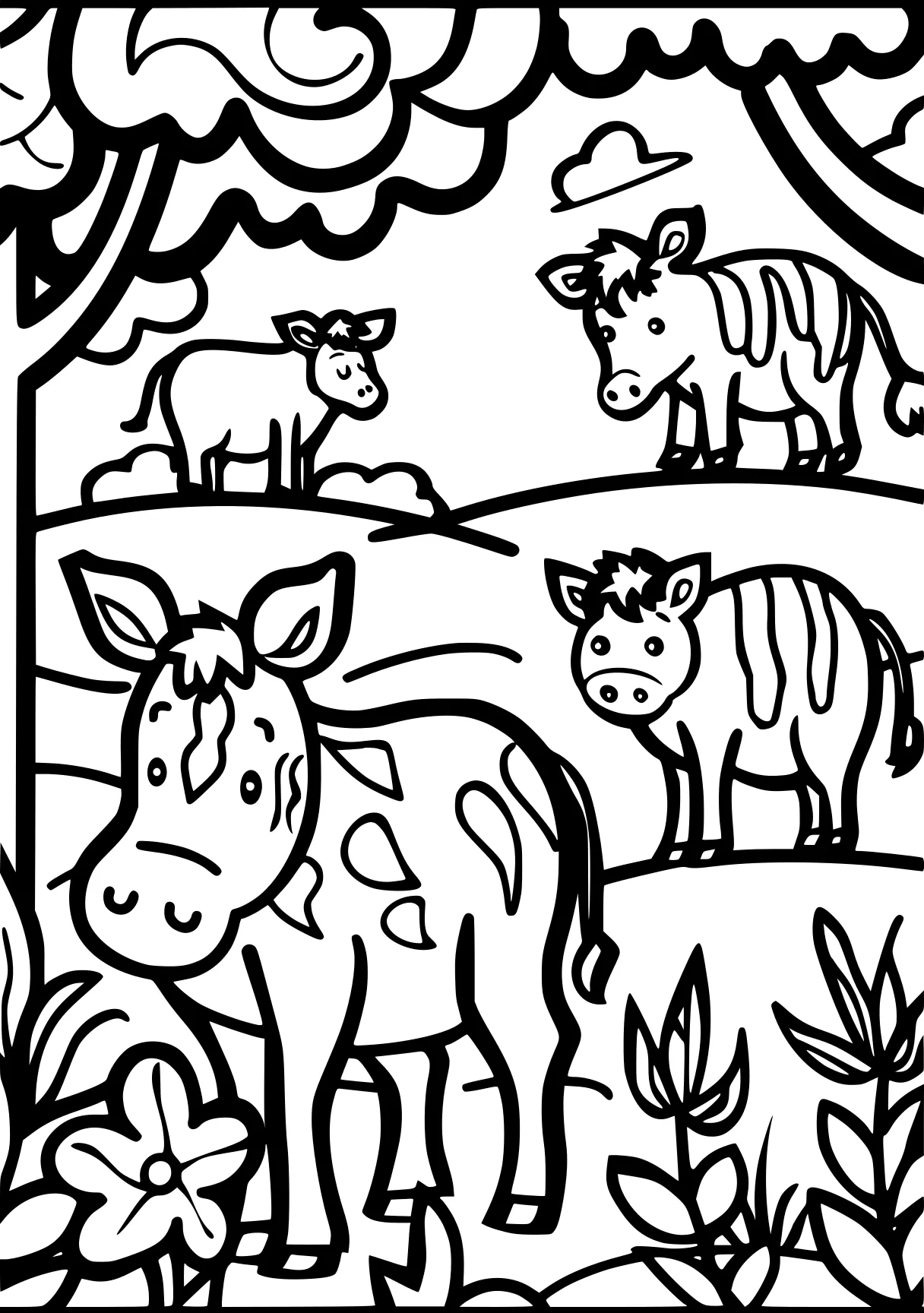 animals on the farm coloring pages cow, farm, animals, free page downloads