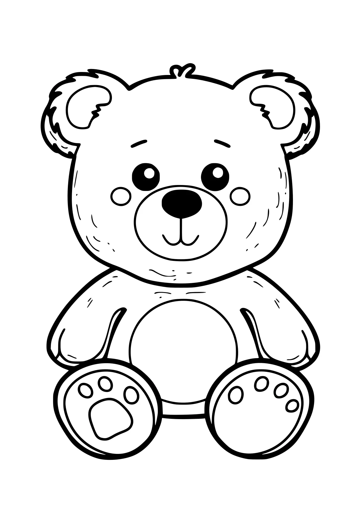 easy coloring pages bear, fazbear, teddy, free page downloads