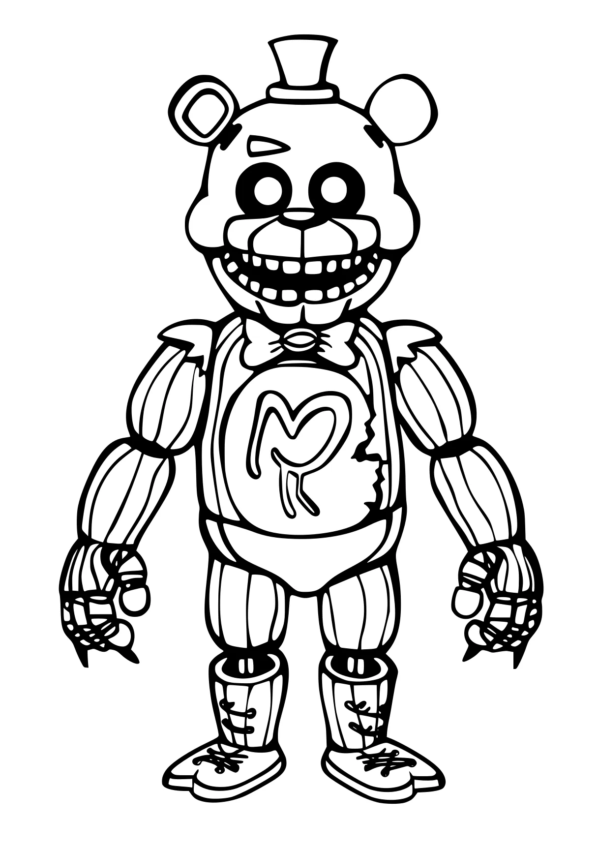 fnaf coloring page fazbear, fnaf, robot, chica, freddy, free downloads