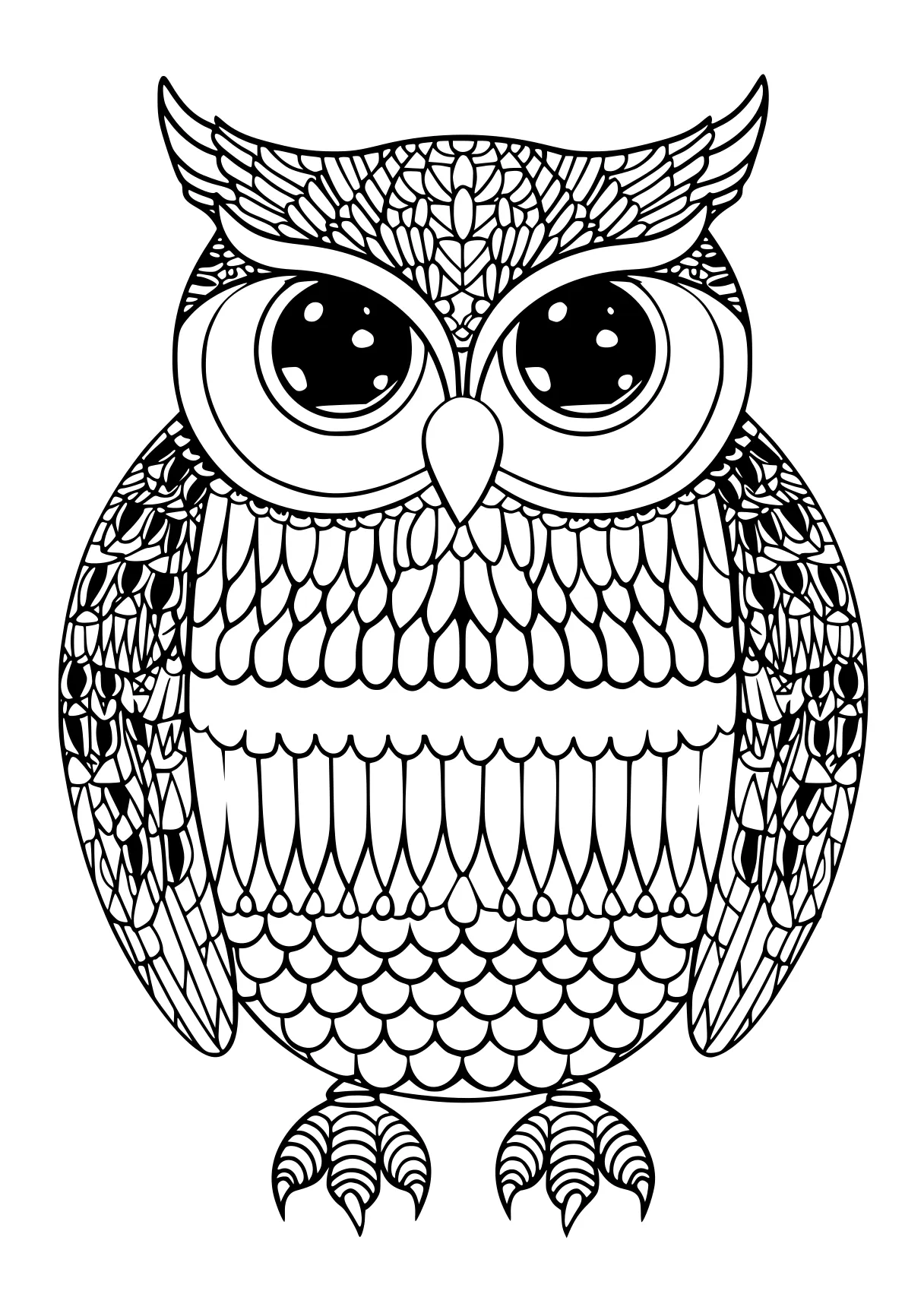 bluey colouring pages owl, illustrator, zentangle, design, free coloring page downloads