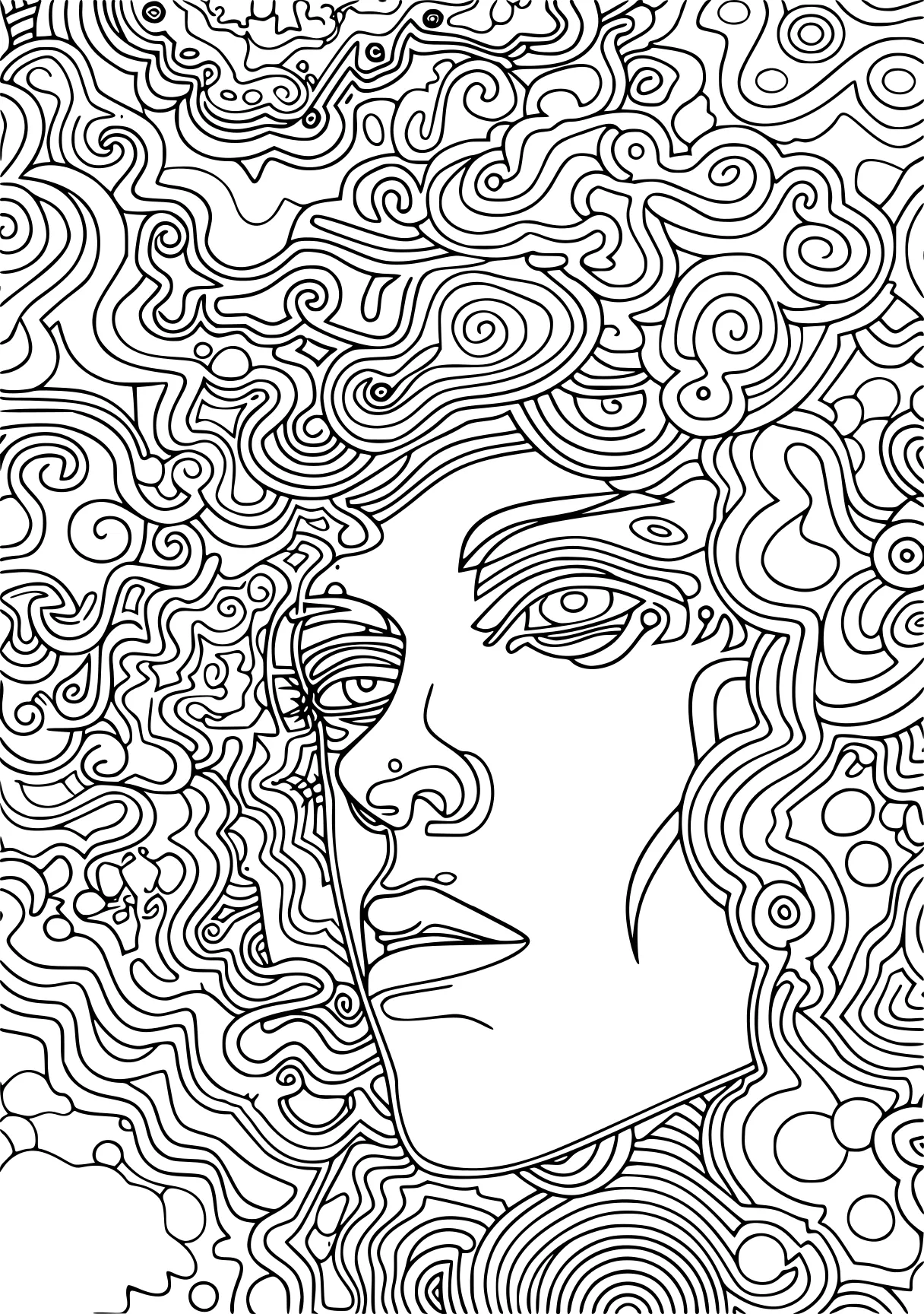 trippy coloring pages for adults zentangle, digital, lines, free page downloads