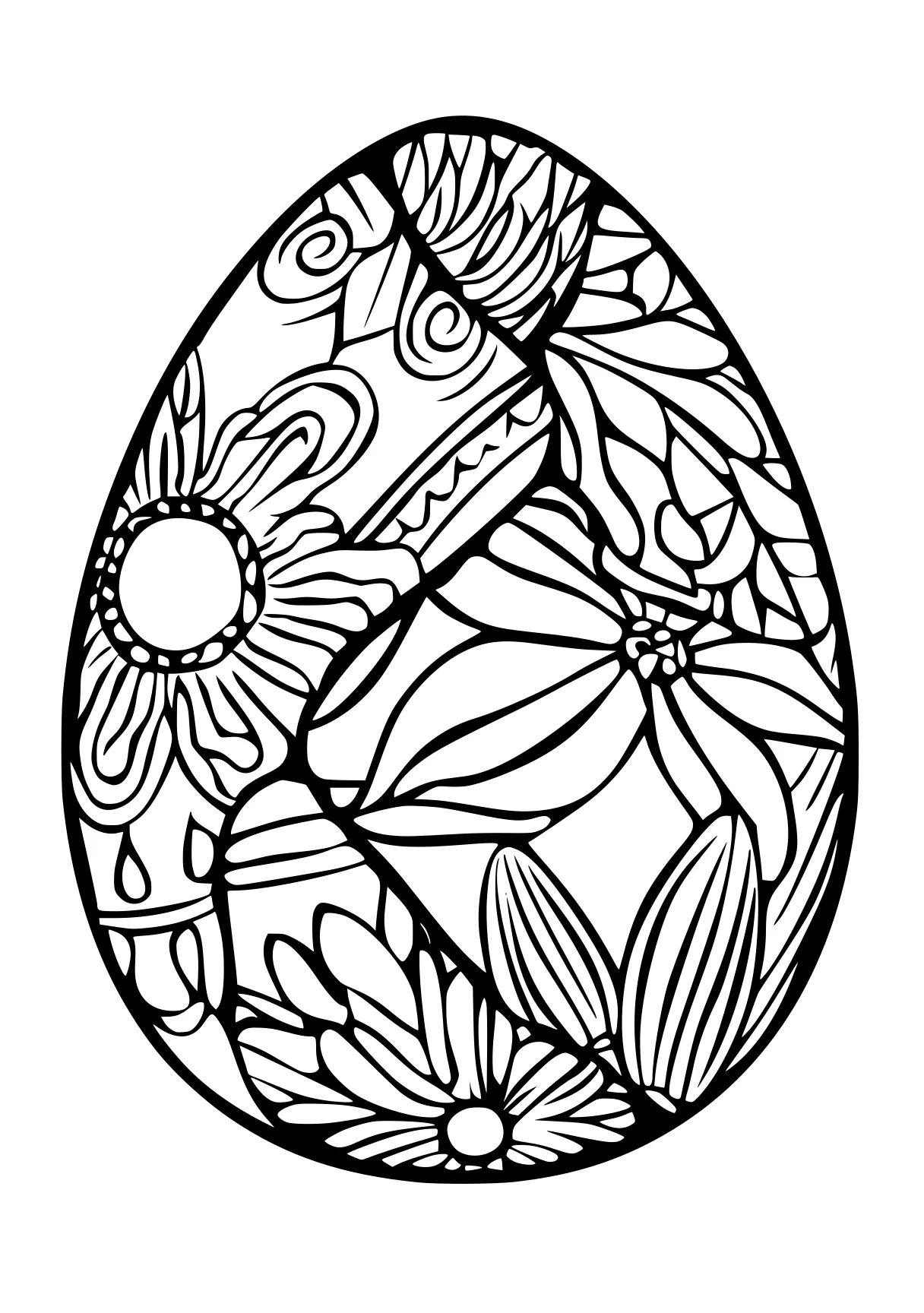 easter egg coloring sheet egg, zentangle, ornament, free page downloads