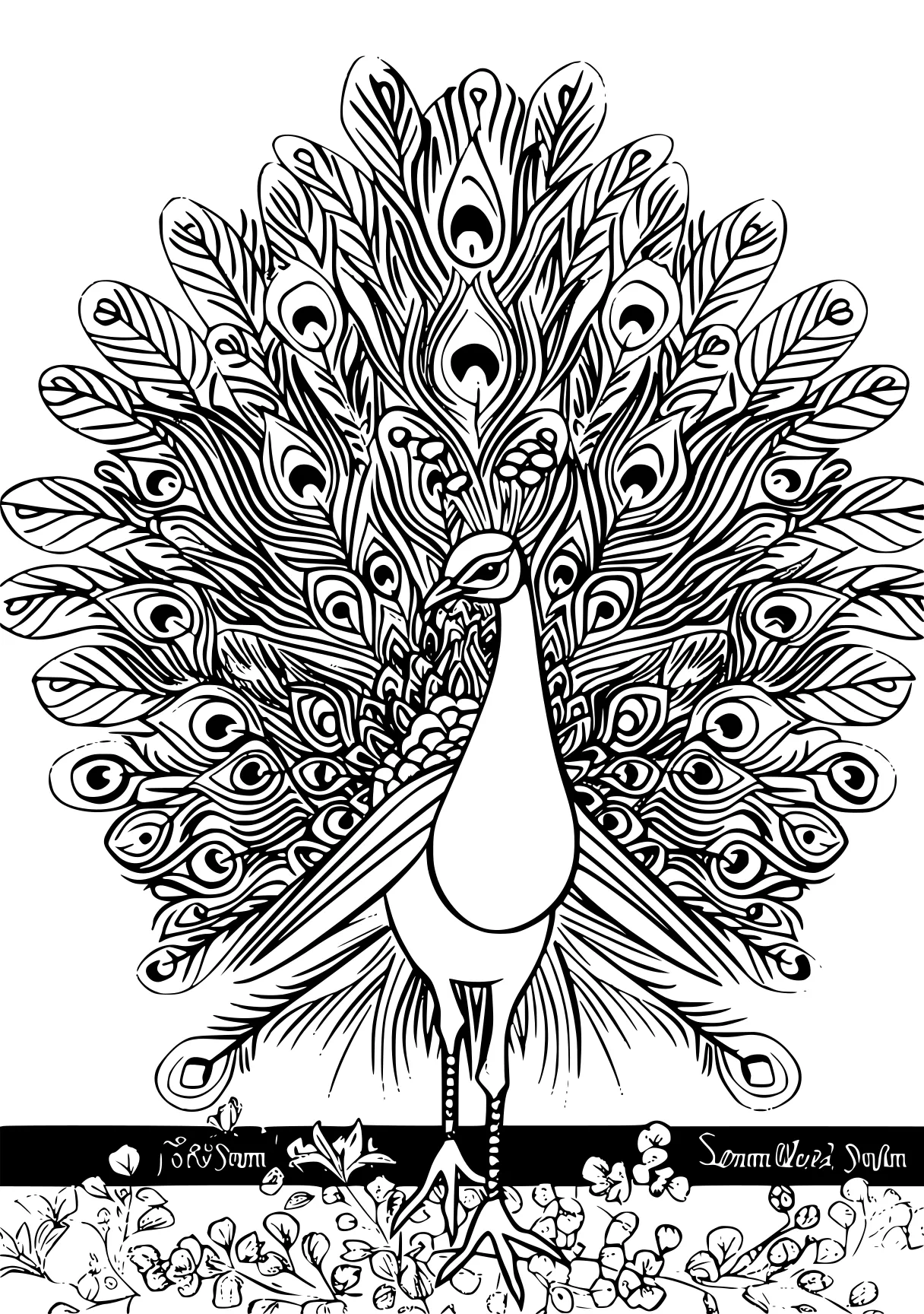 peacock coloring peacock, bird, zentangle, free page downloads