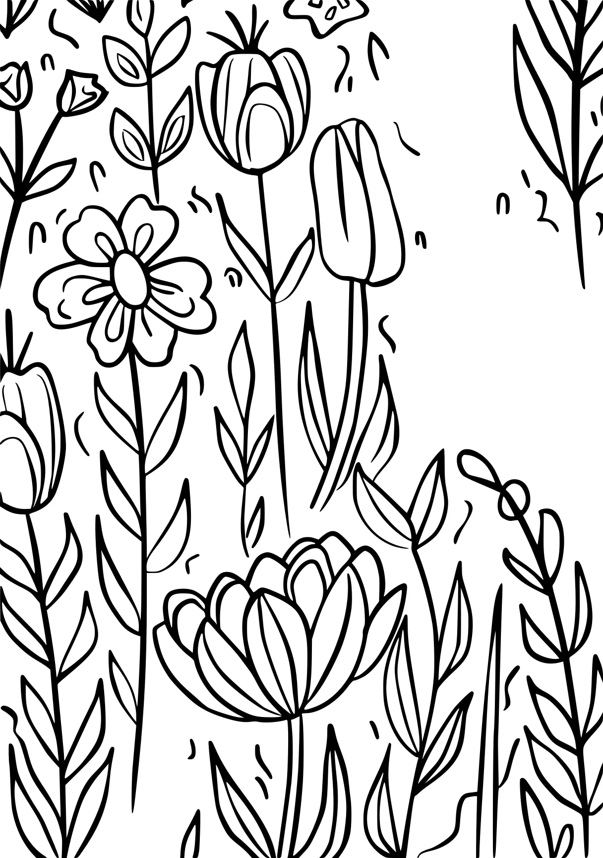 spring coloring, plants, colouring, coloring, free page downloads