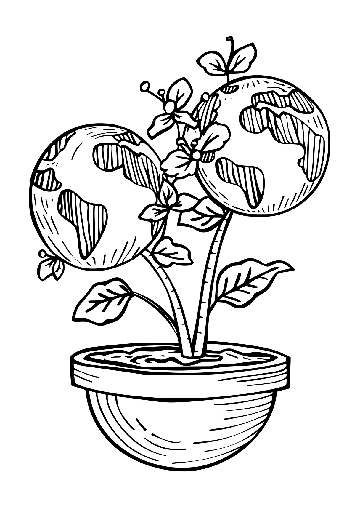 earth day coloring pages plant, plants, globe, earth, acorn, free page downloads