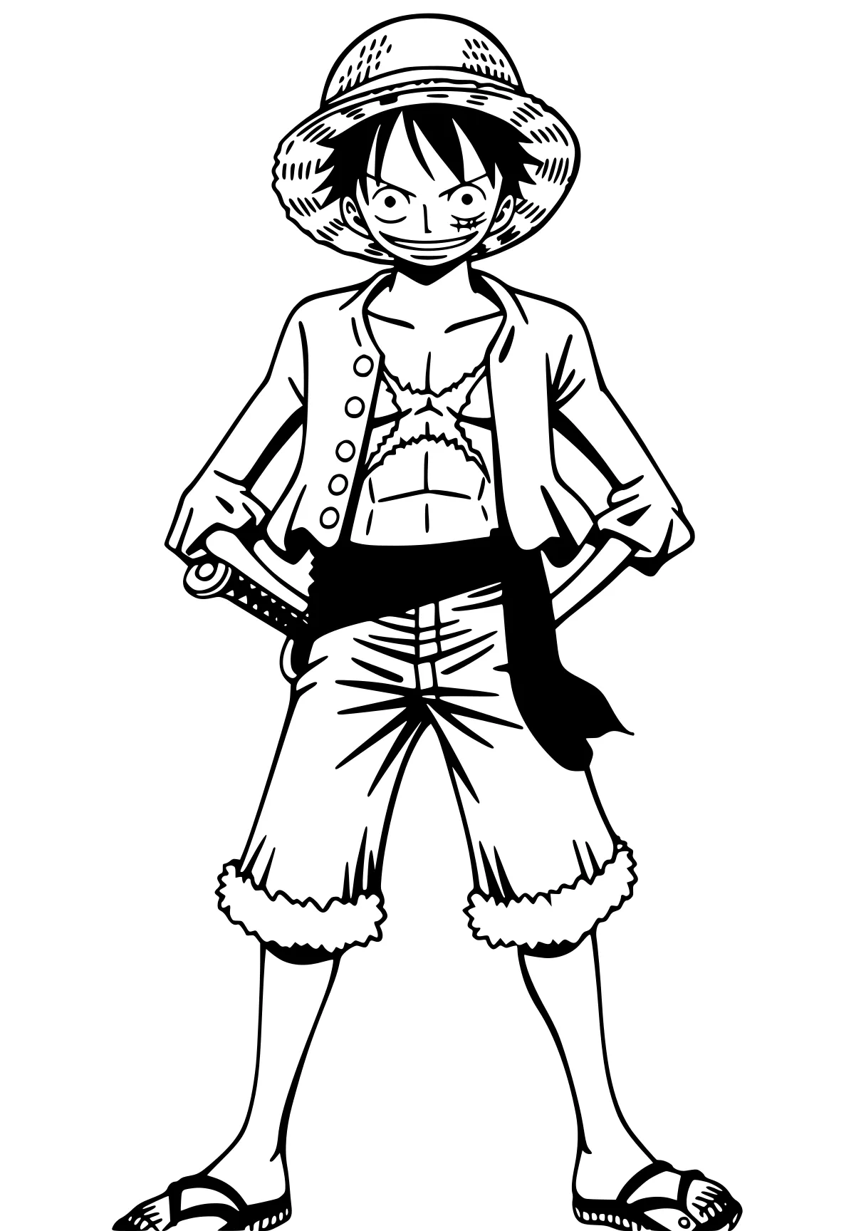 one piece coloring pages luffy, tanjiro, shin, scarecrow, goblin, free page downloads