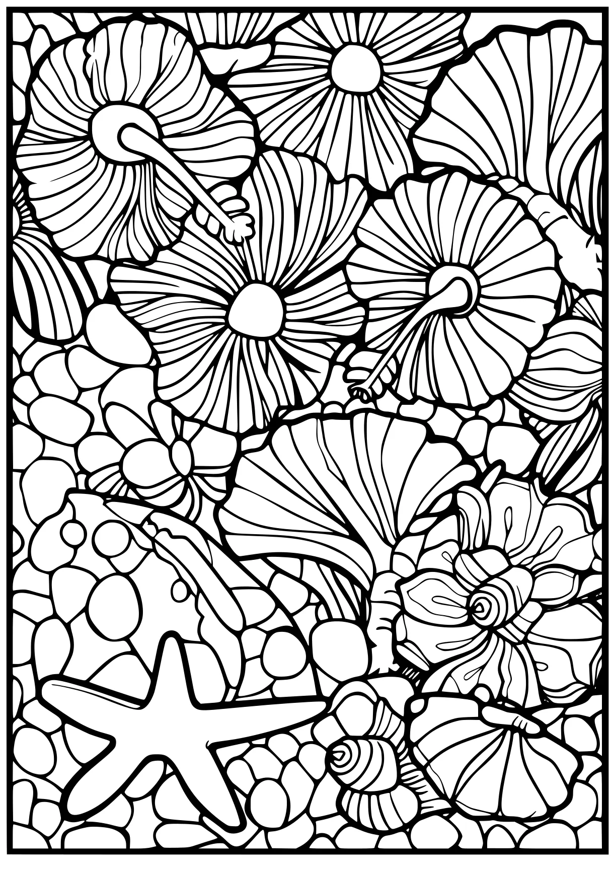 summer coloring sheet, zentangle, pattern, colouring, free page downloads