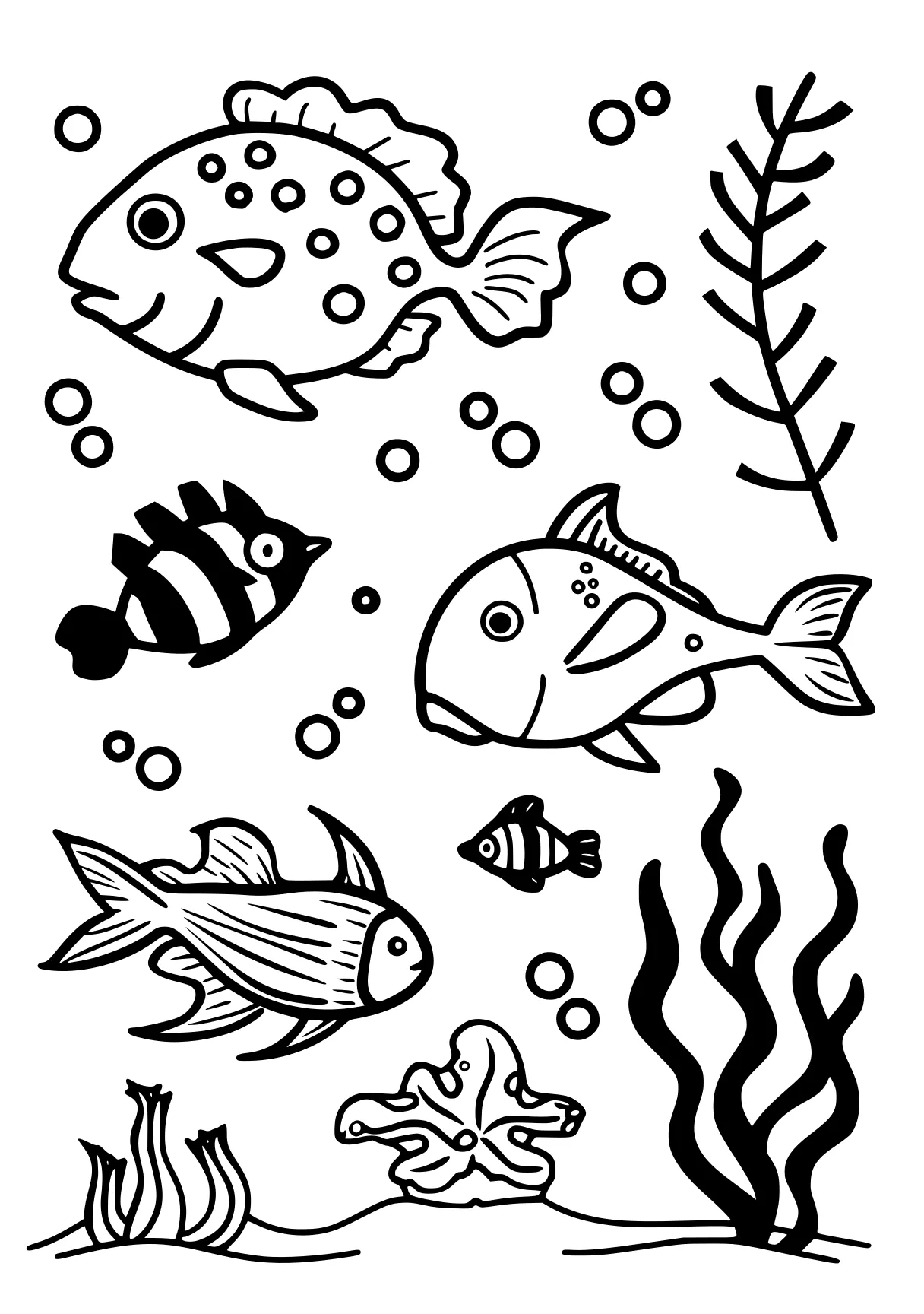 ocean animals coloring pages fish, guppies, aquarium, free page downloads