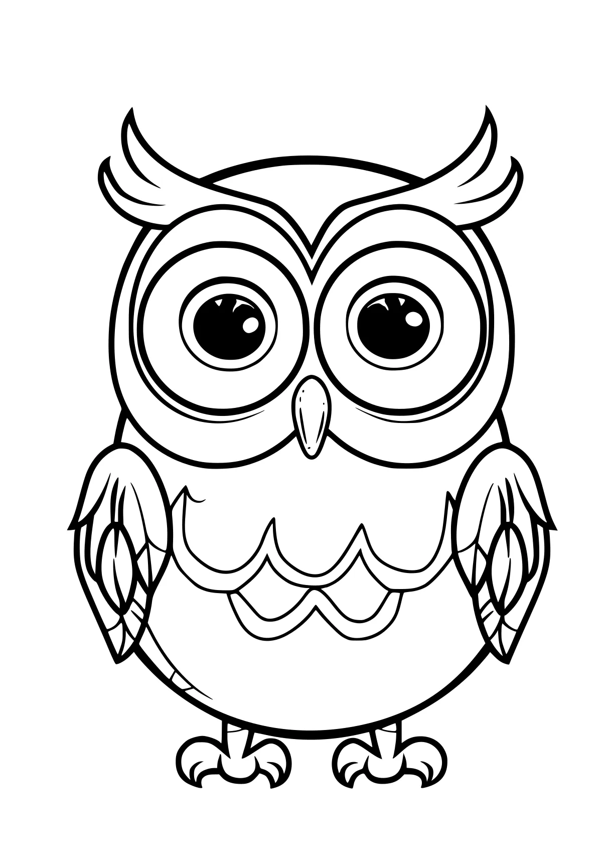 easy to color coloring pages owl, illustrator, printables, free page downloads