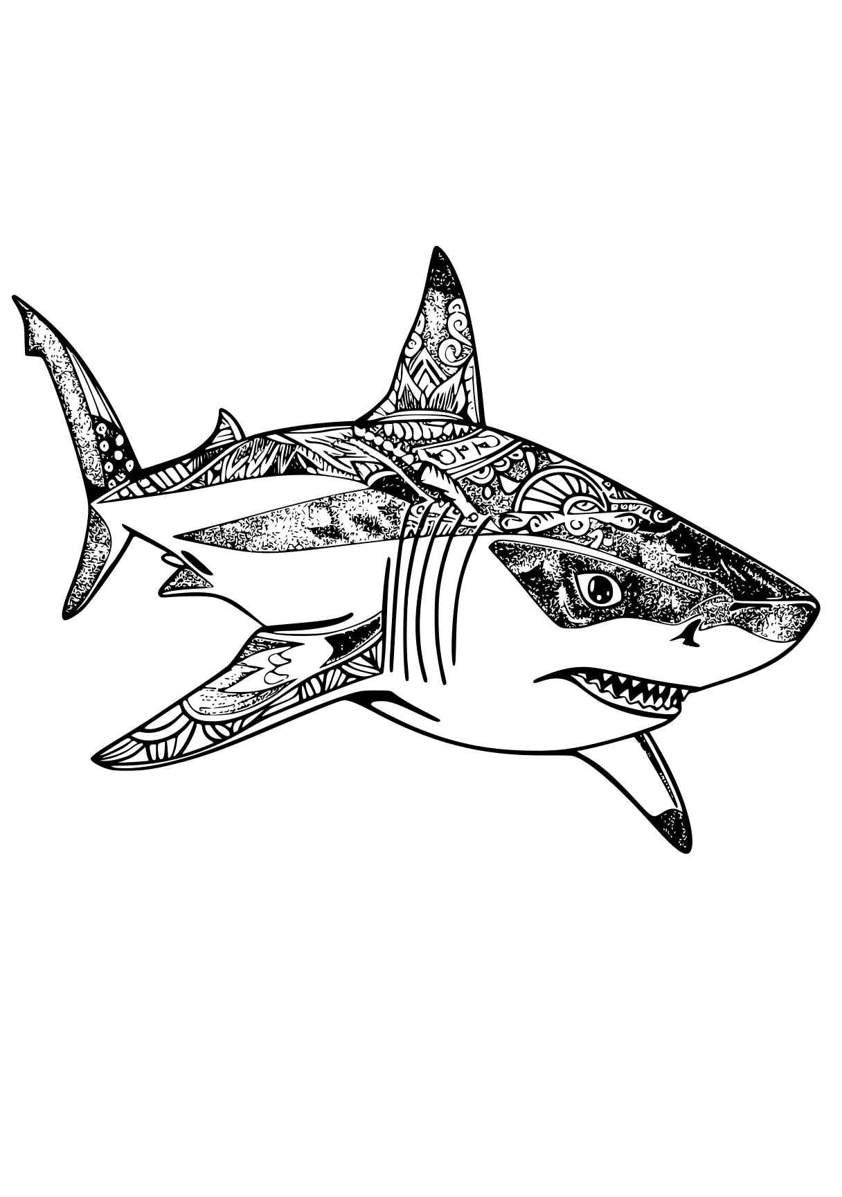 shark coloring sheet megalodon, shark, sharks, orca, mosasaurus, free page downloads