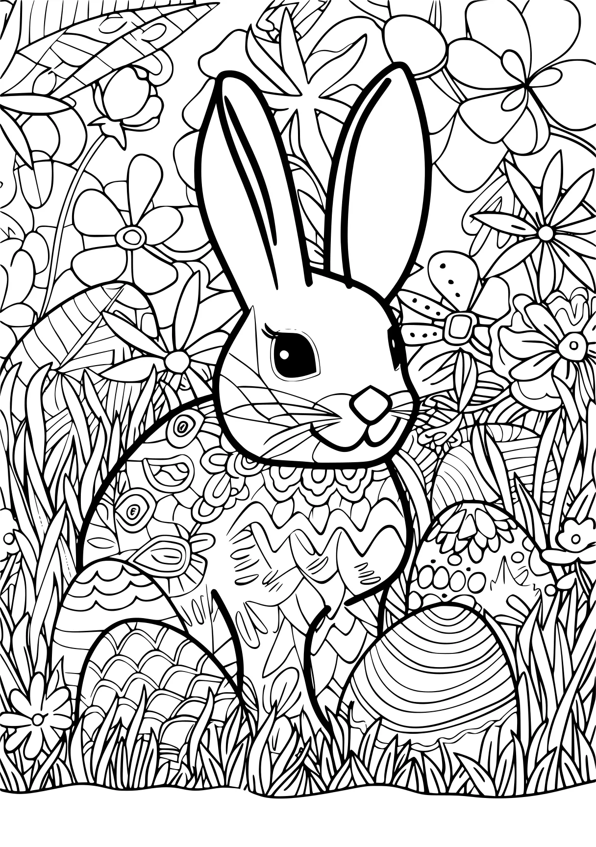 free easter coloring pages, rabbit, zentangle, bunny, page downloads