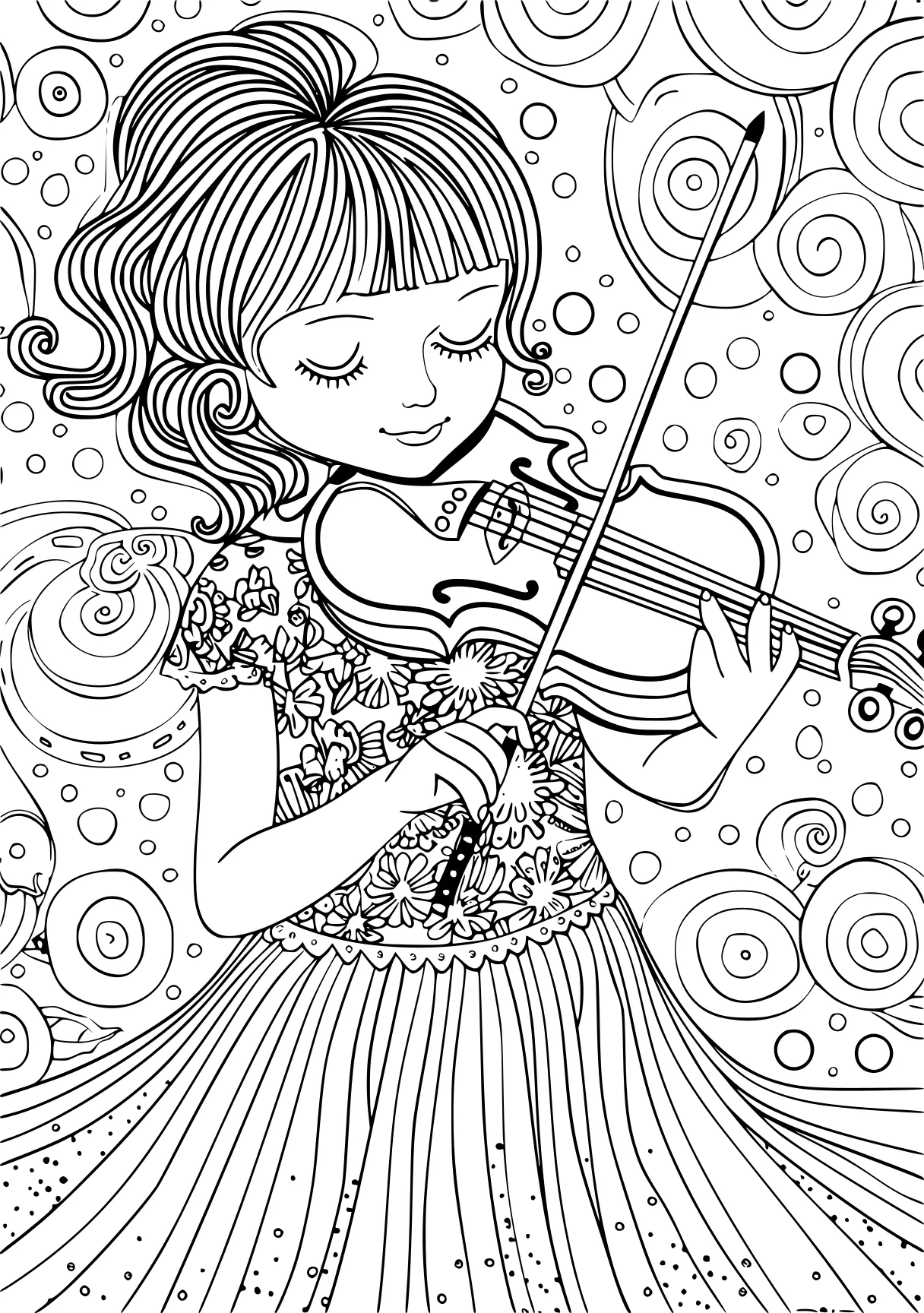 my melody coloring page, music, melody, zentangle, free downloads