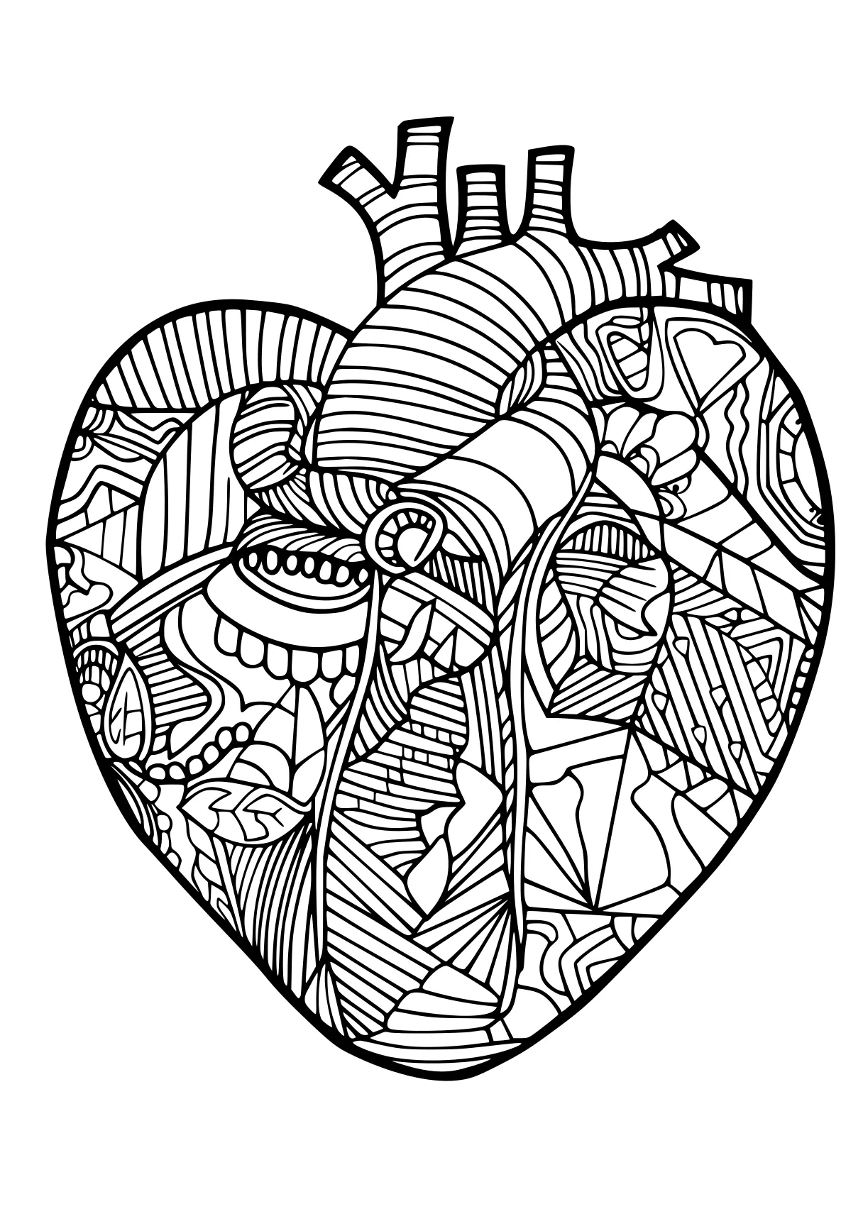 heart coloring sheet heart, zentangle, iheartcraftythings, free page downloads