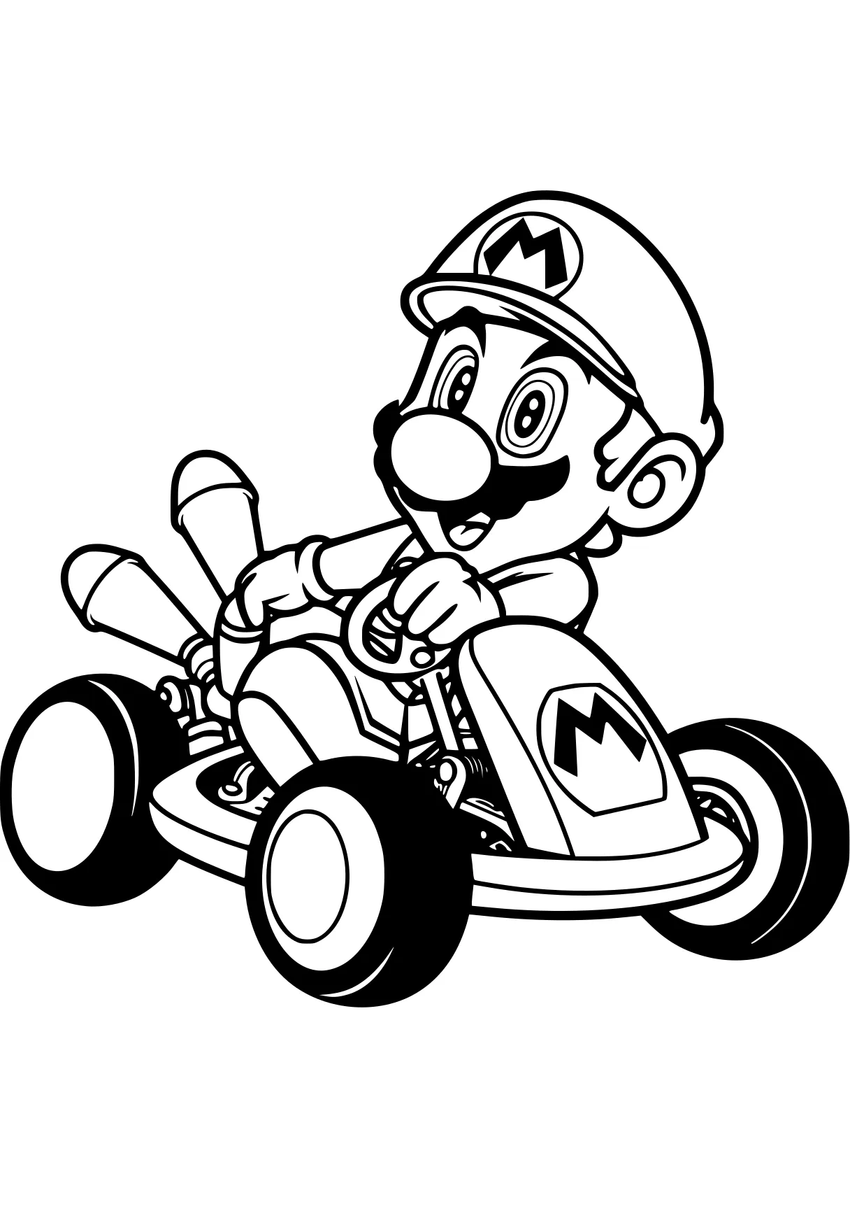 coloring pages mario kart, luigi, mario, motorcycle, toad, free page downloads