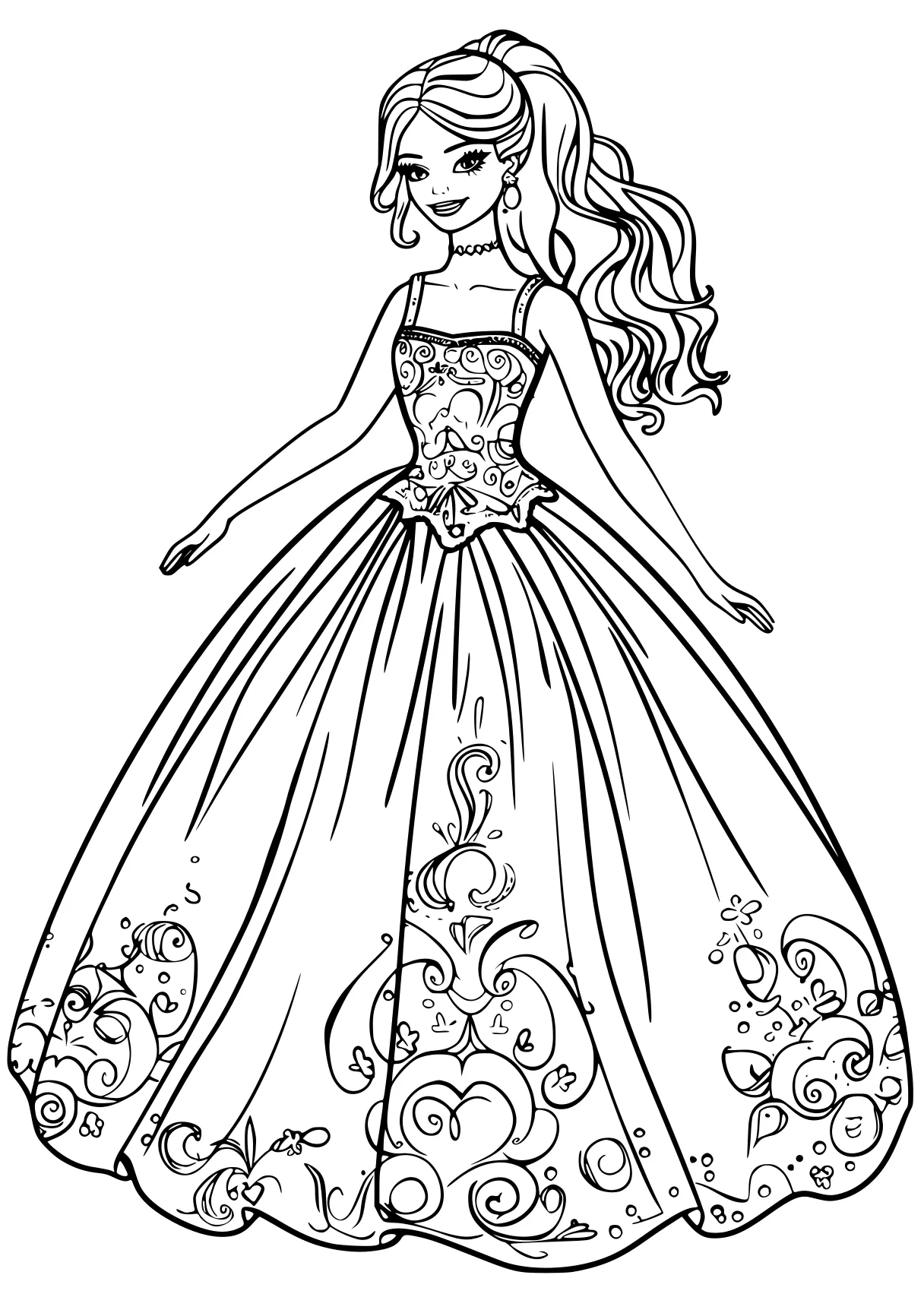 barbie coloring pages, rapunzel, cinderella, princess, free page downloads