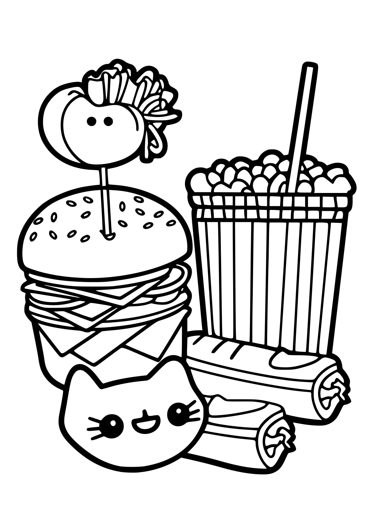 pusheen coloring pages foods, food, vegetables, free page downloads