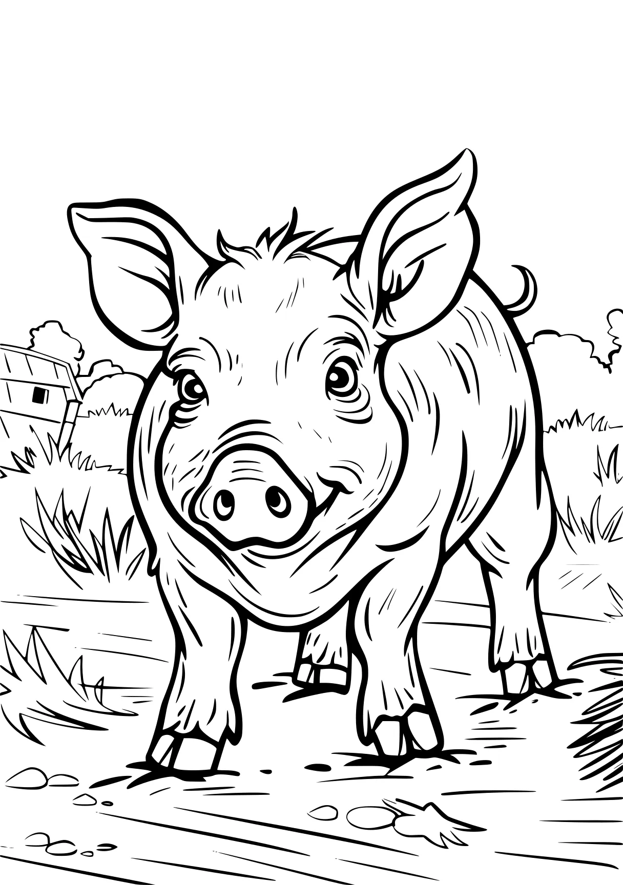 animals on the farm coloring pages pig, piggy, piglet, peppa, cow, free page downloads