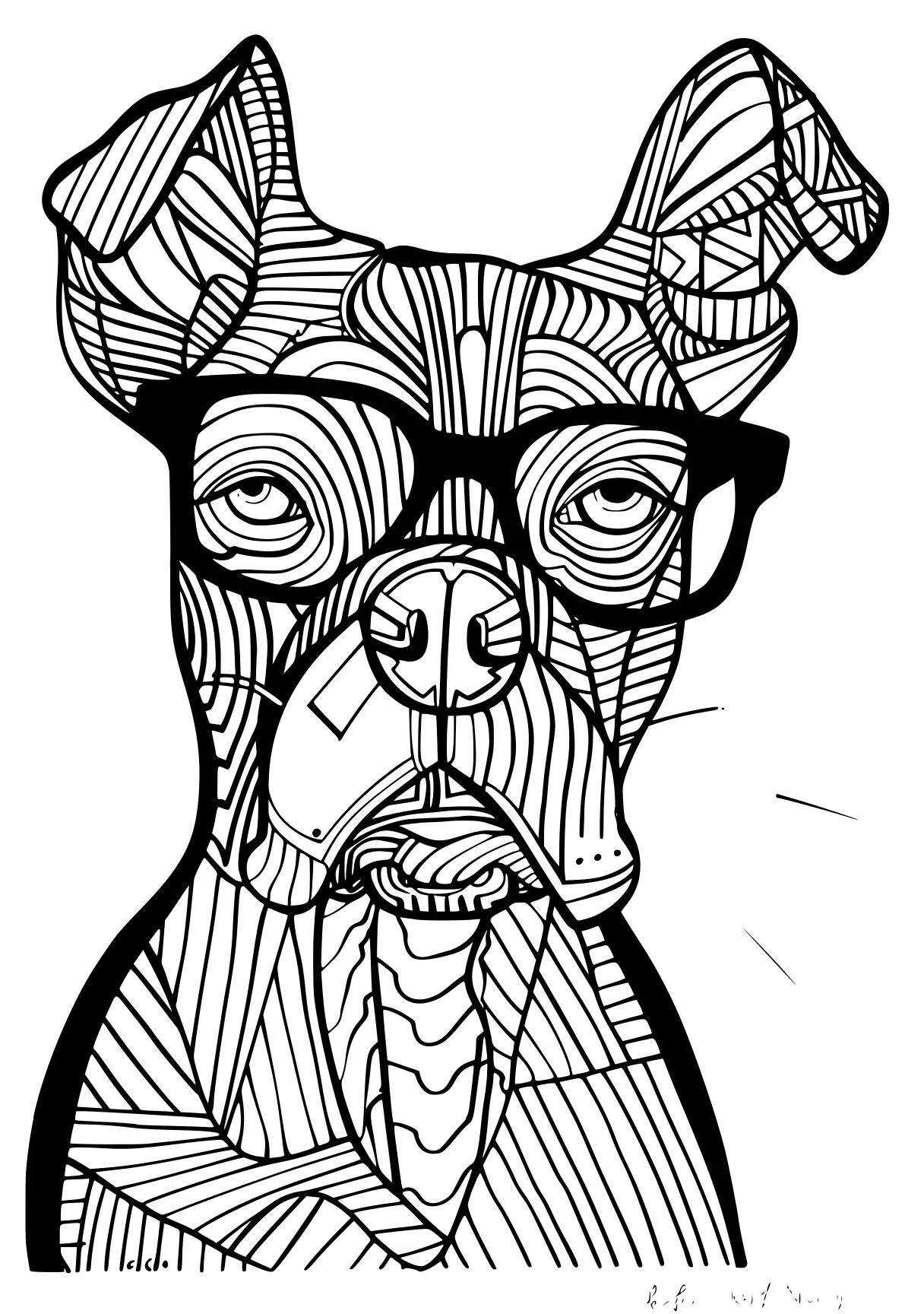 coloring online for adults illustrator, bulldog, zentangle, free page downloads