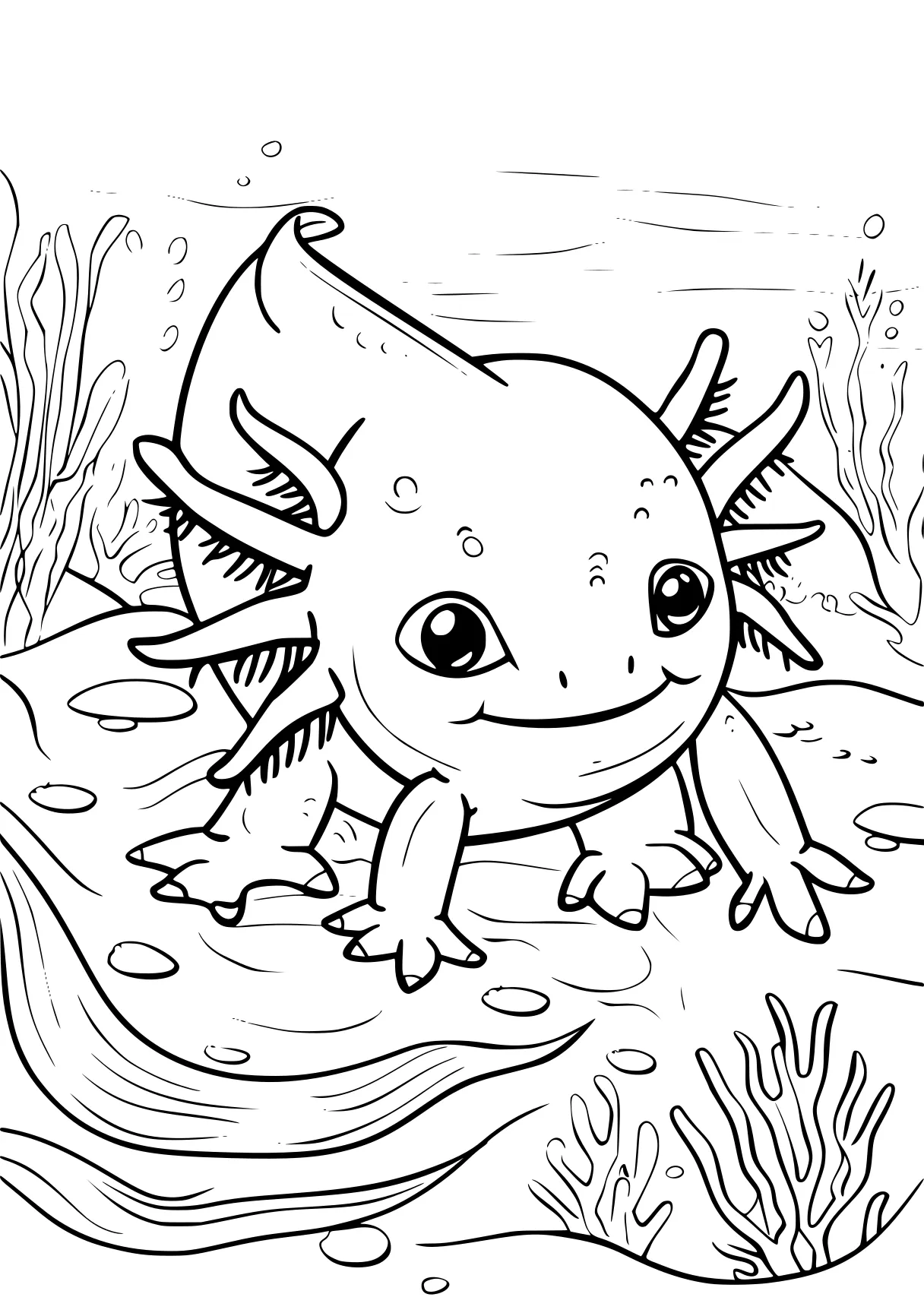 axolotl coloring page axolotl, ankylosaurus, triceratops, bulbasaur, stegosaurus, free downloads